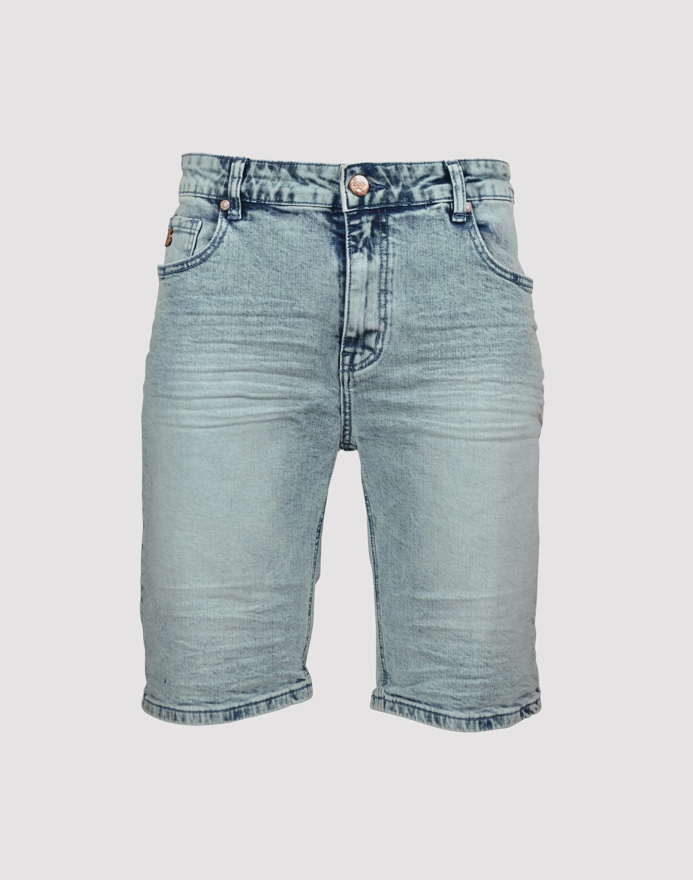 Grindhouse Acid Wash Denim Shorts - Blue