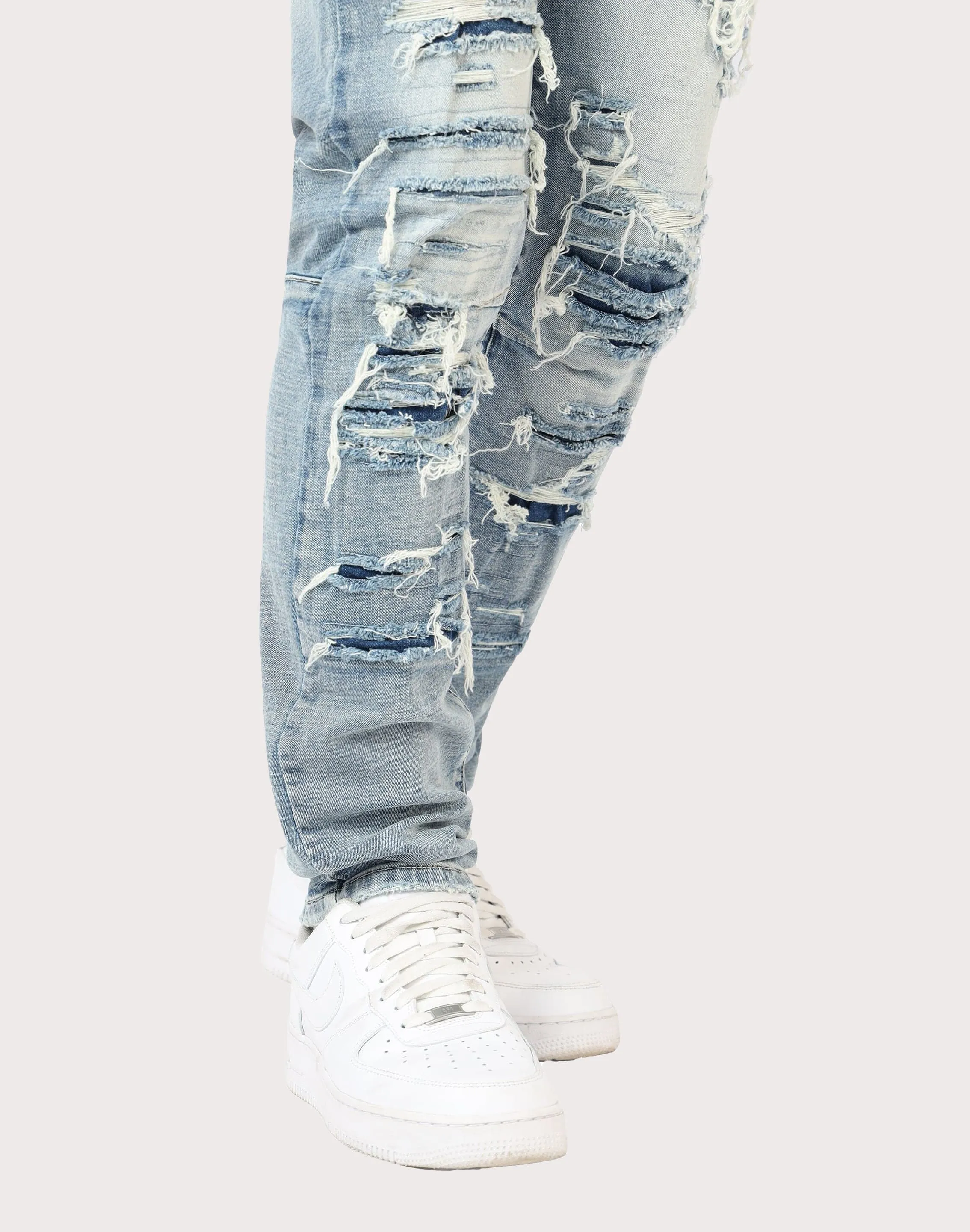 Grindhouse Ashley Slim Fit Heavy Rip N Repair Denim Jeans