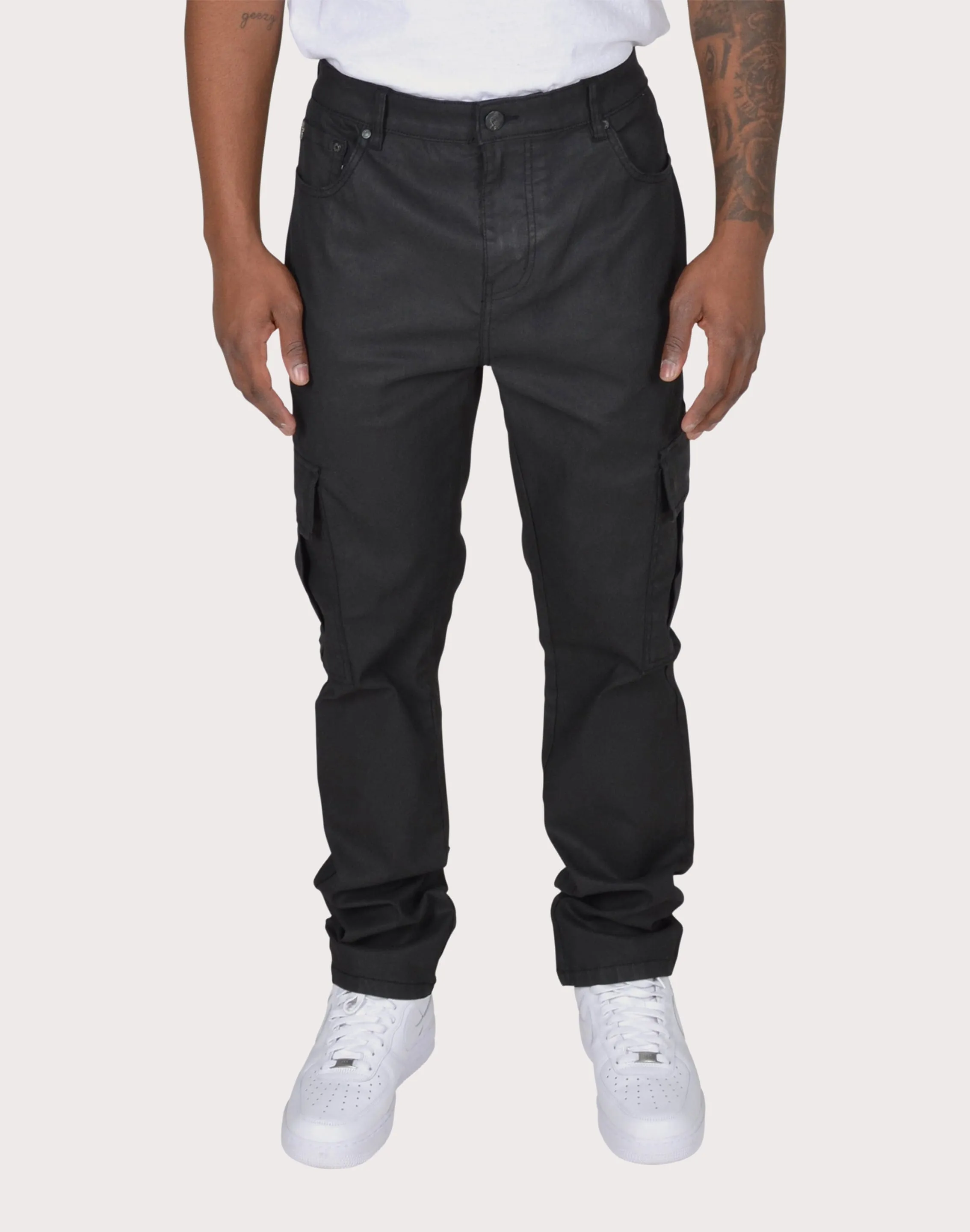 Grindhouse Black Cargo Waxed Pants