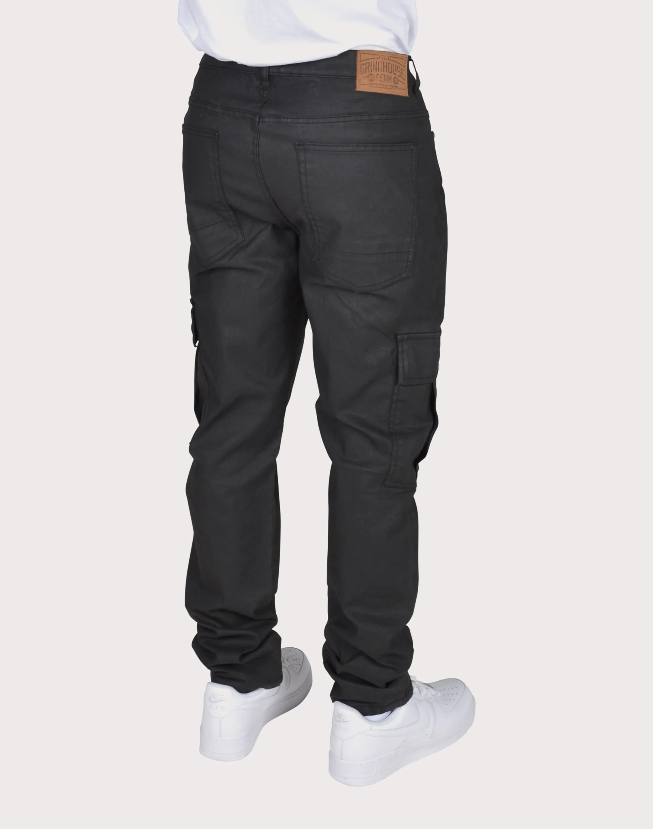 Grindhouse Black Cargo Waxed Pants