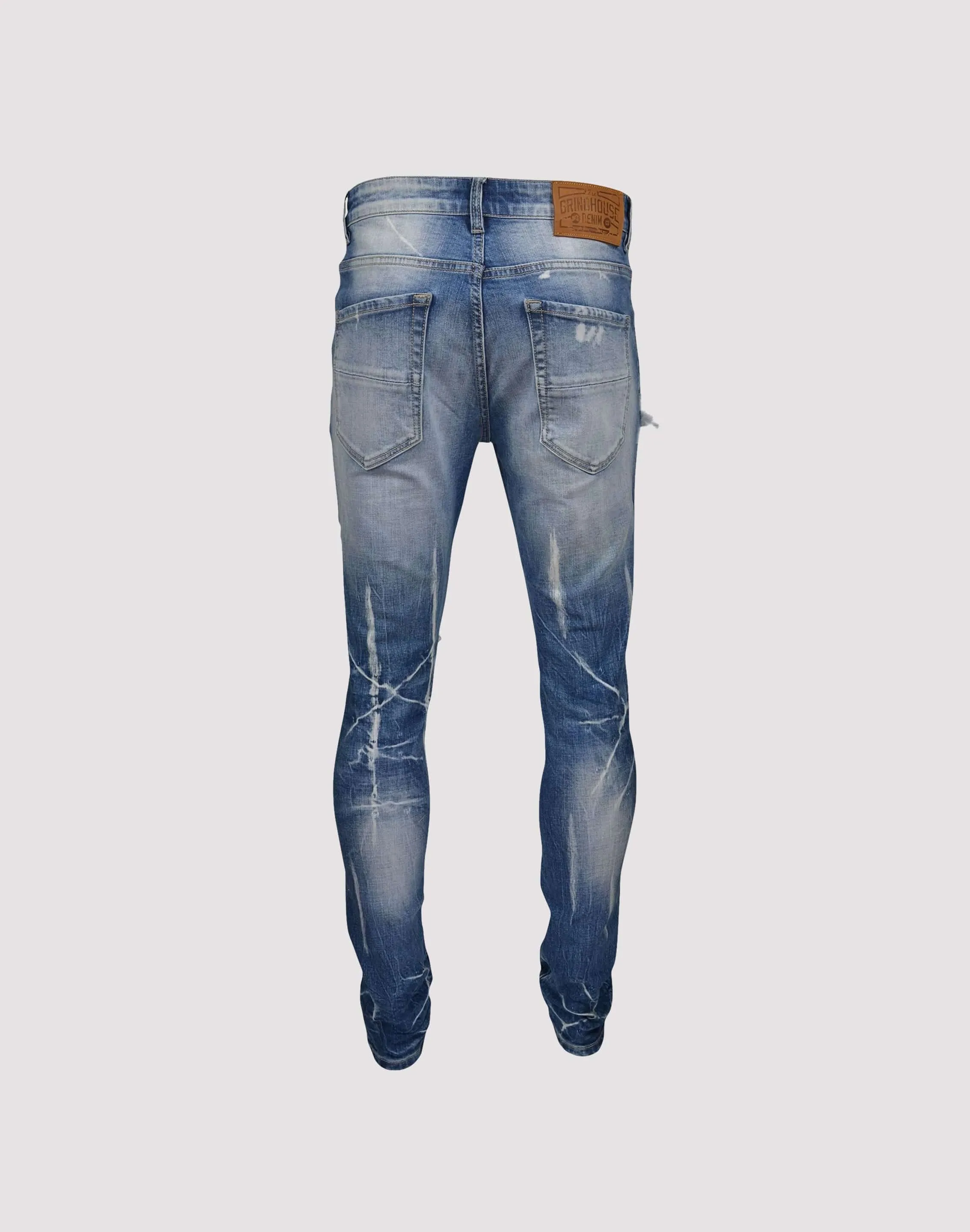 Grindhouse Blue Rip N Repair Slim Fit Denim Jeans