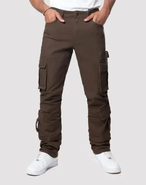 Grindhouse Cargo Straight Fit Denim Jeans With Loops