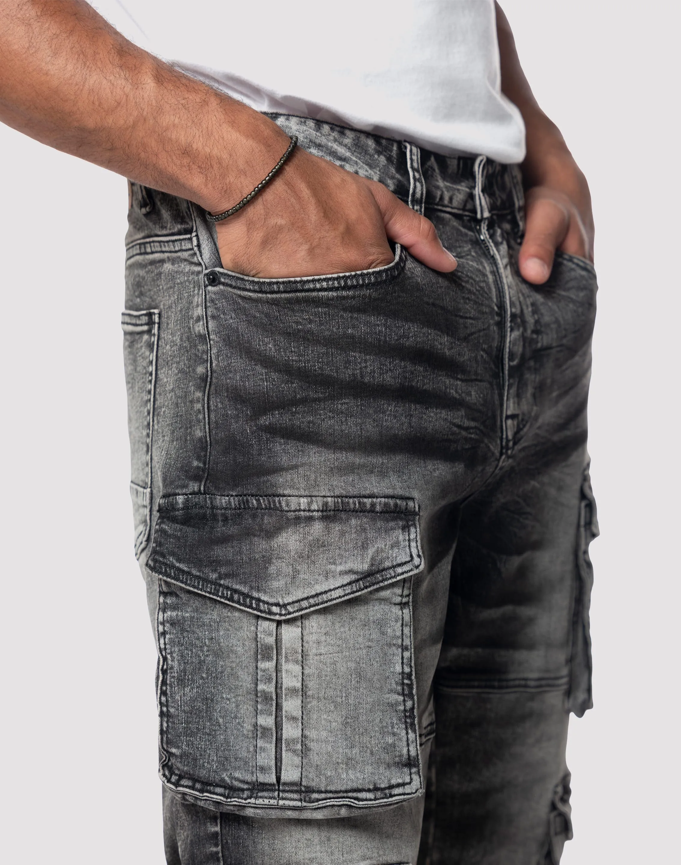 Grindhouse Cargo Straight Fit Tombstone Jeans