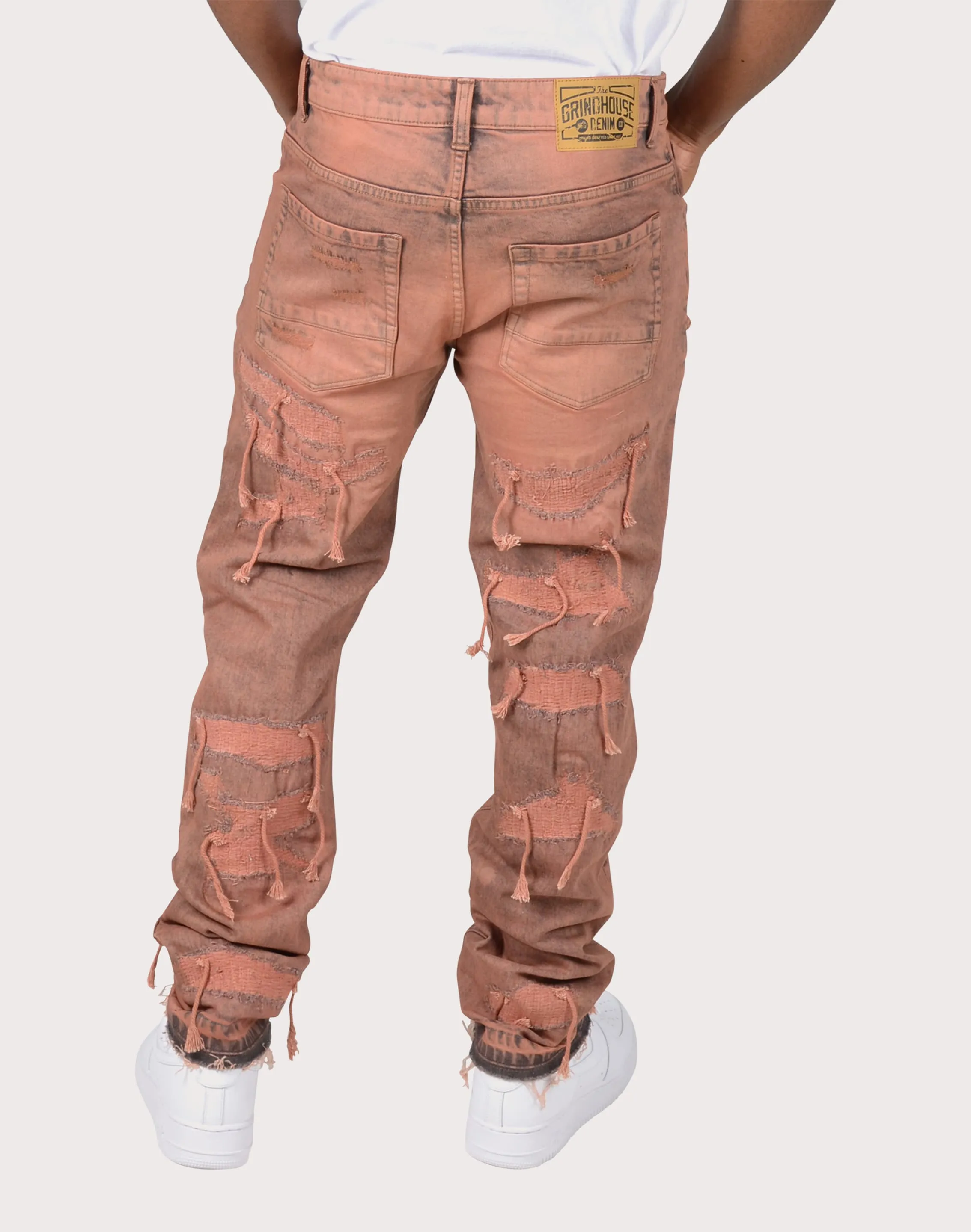Grindhouse Coral Overspray Rips with Strings Pants