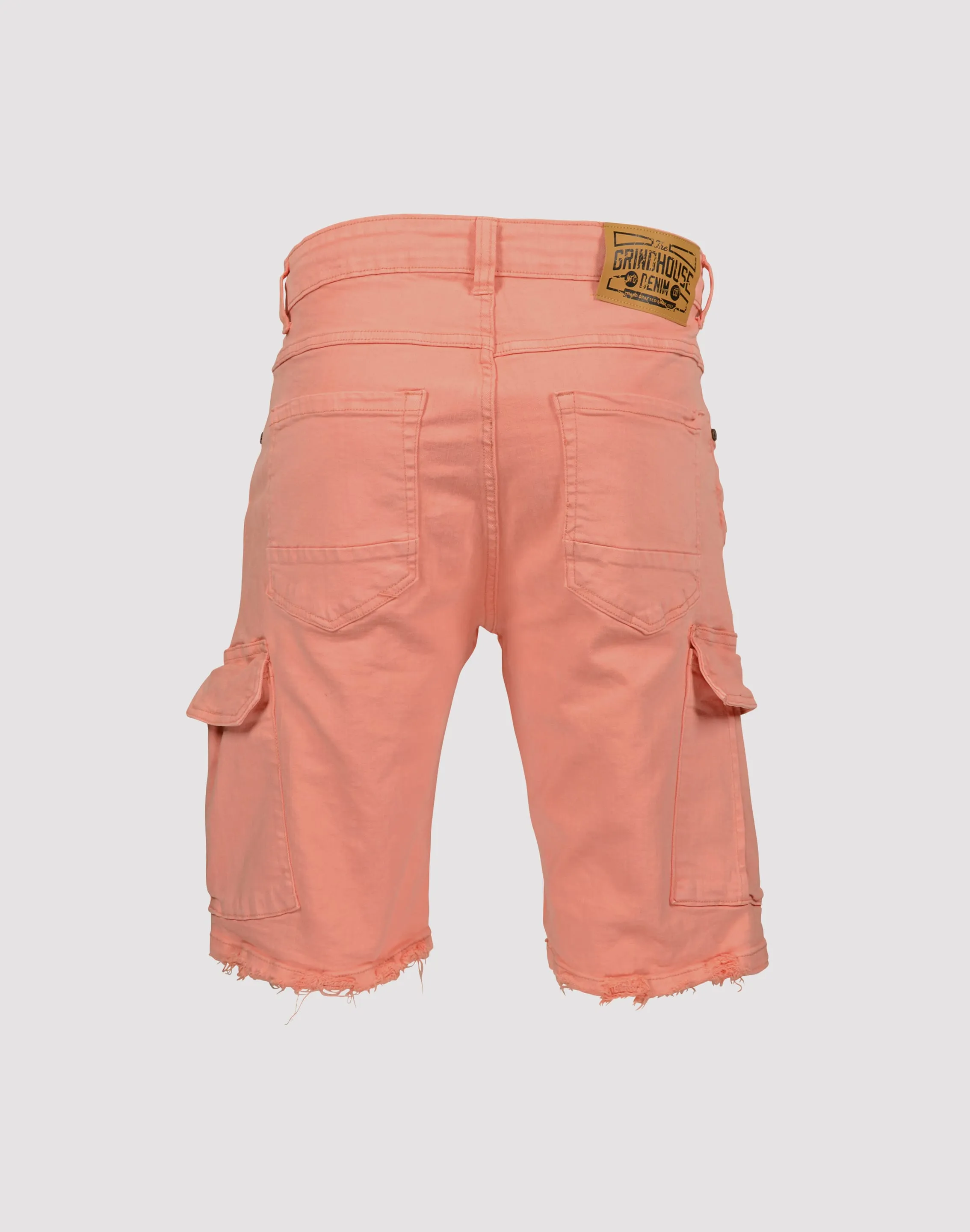 Grindhouse Distressed Coral Cargo Shorts