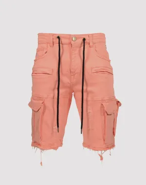 Grindhouse Distressed Coral Cargo Shorts