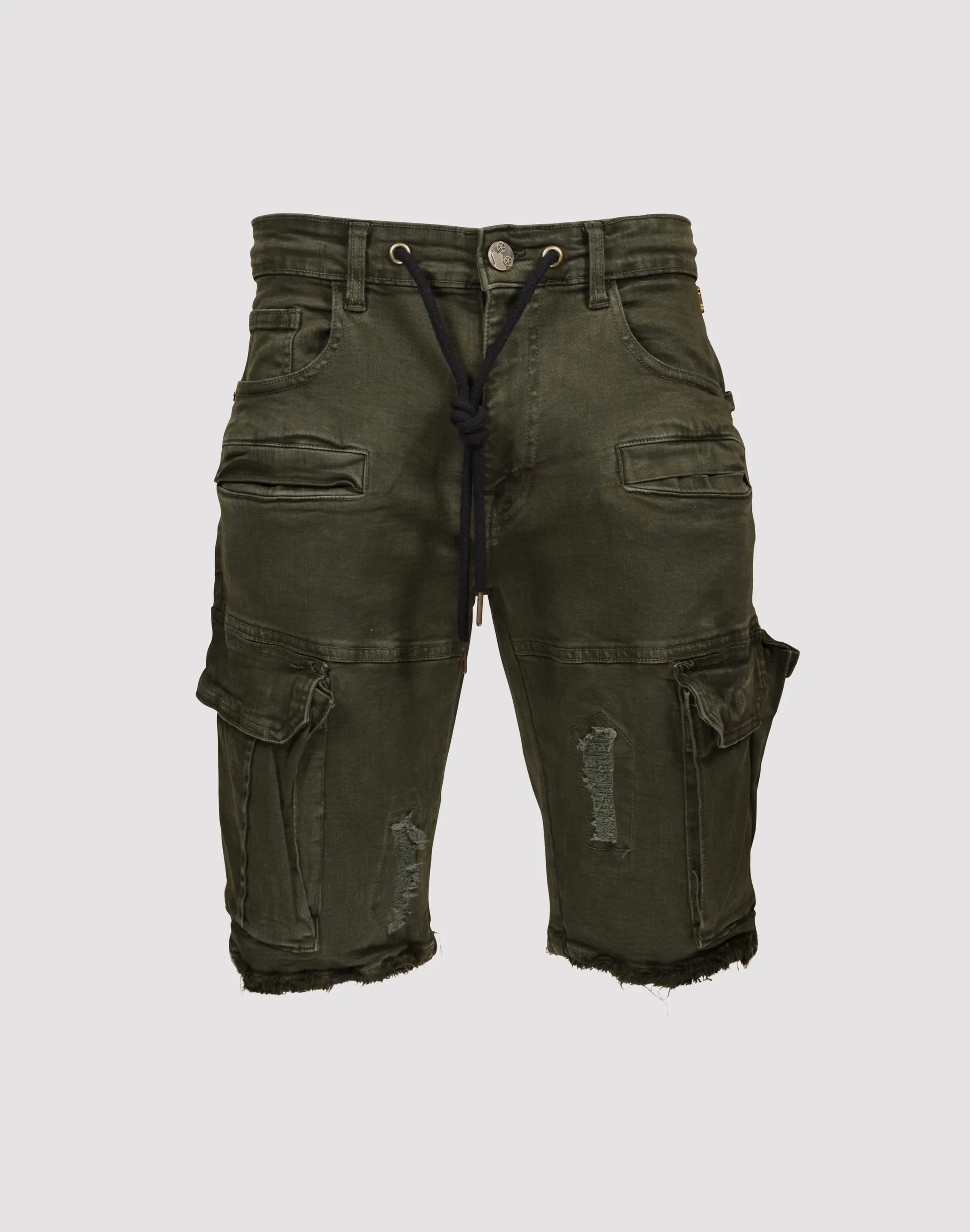 Grindhouse Distressed Twill Green Cargo Shorts