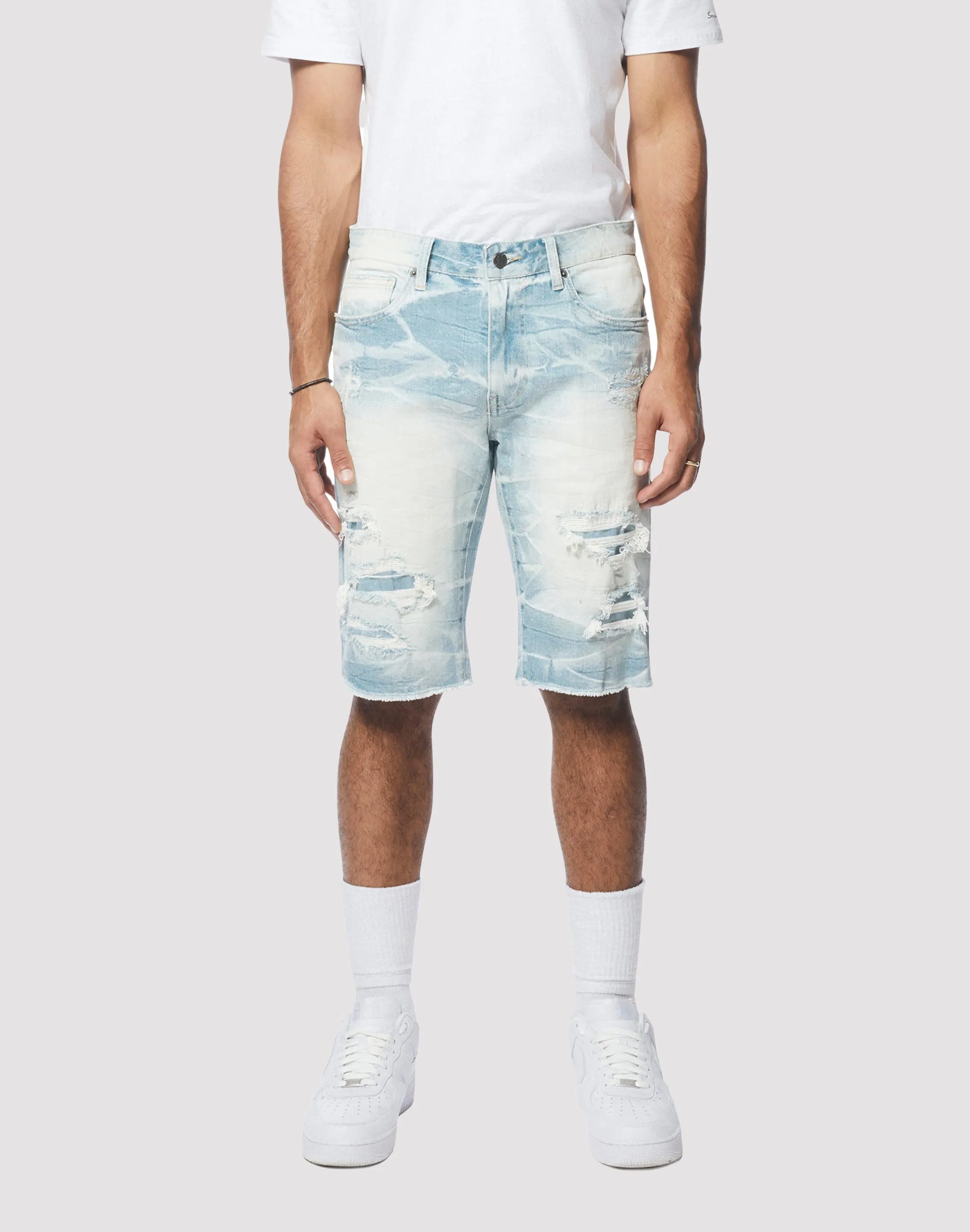 Grindhouse Essential Denim Speckle Blue Shorts