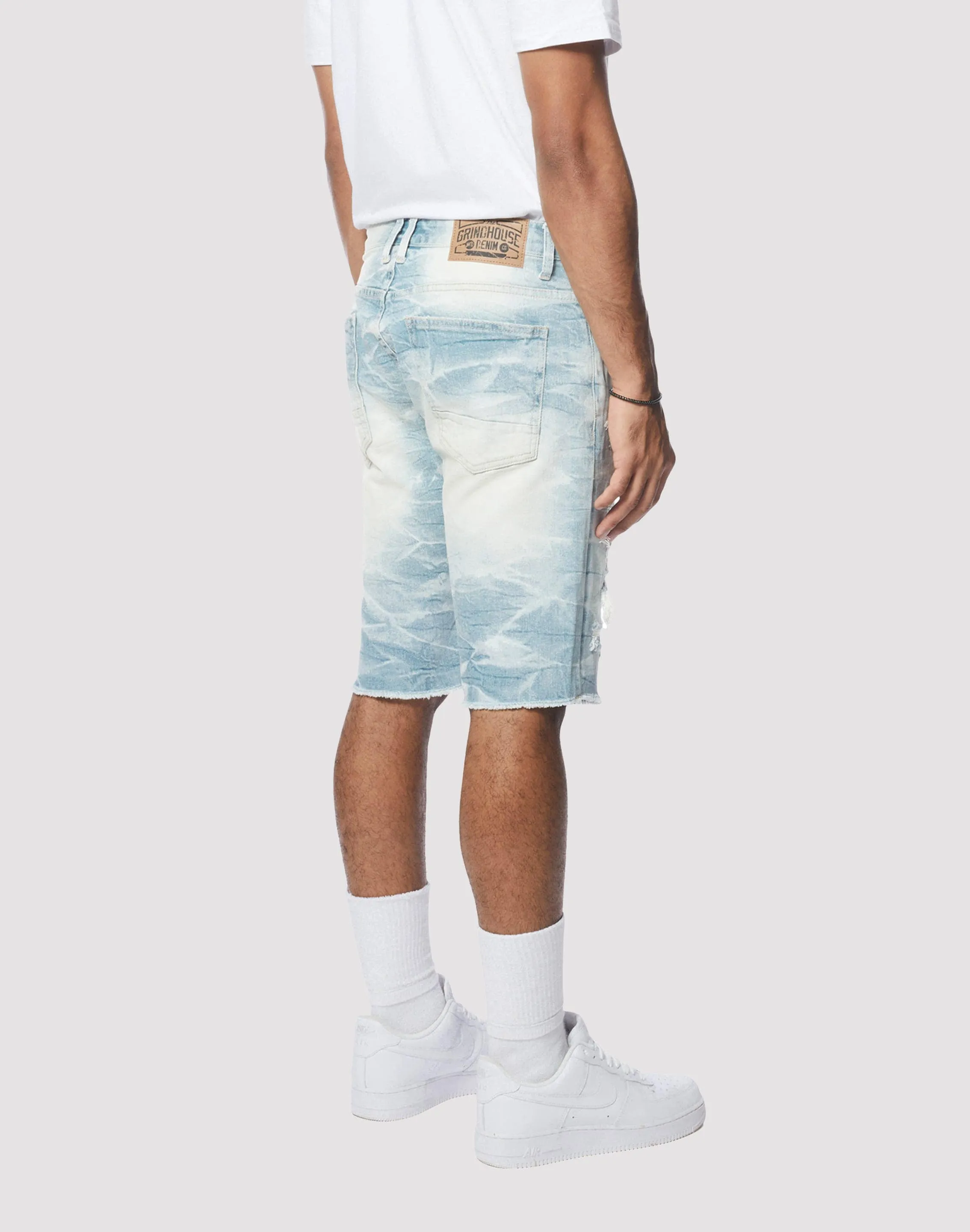 Grindhouse Essential Denim Speckle Blue Shorts