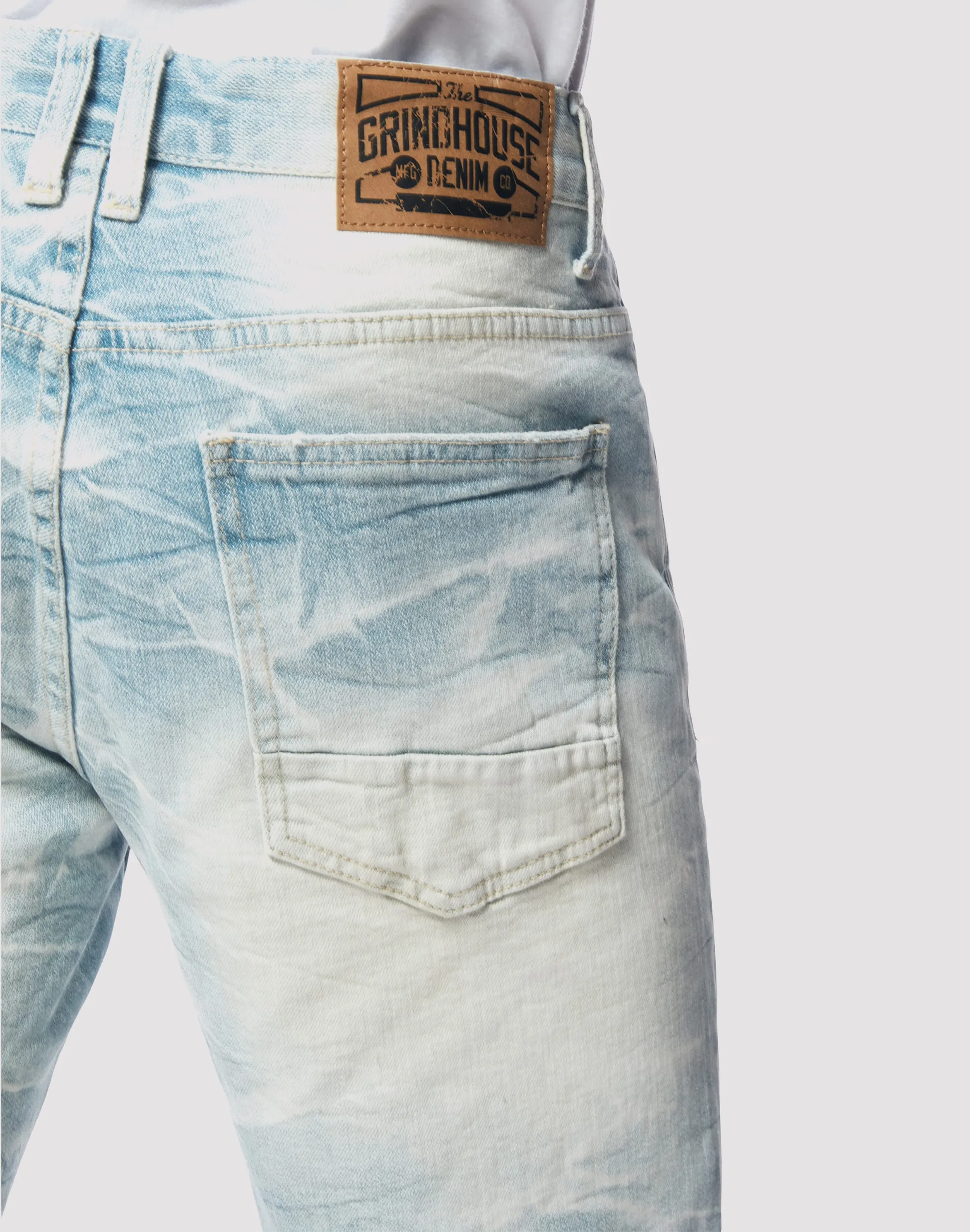 Grindhouse Essential Denim Speckle Blue Shorts