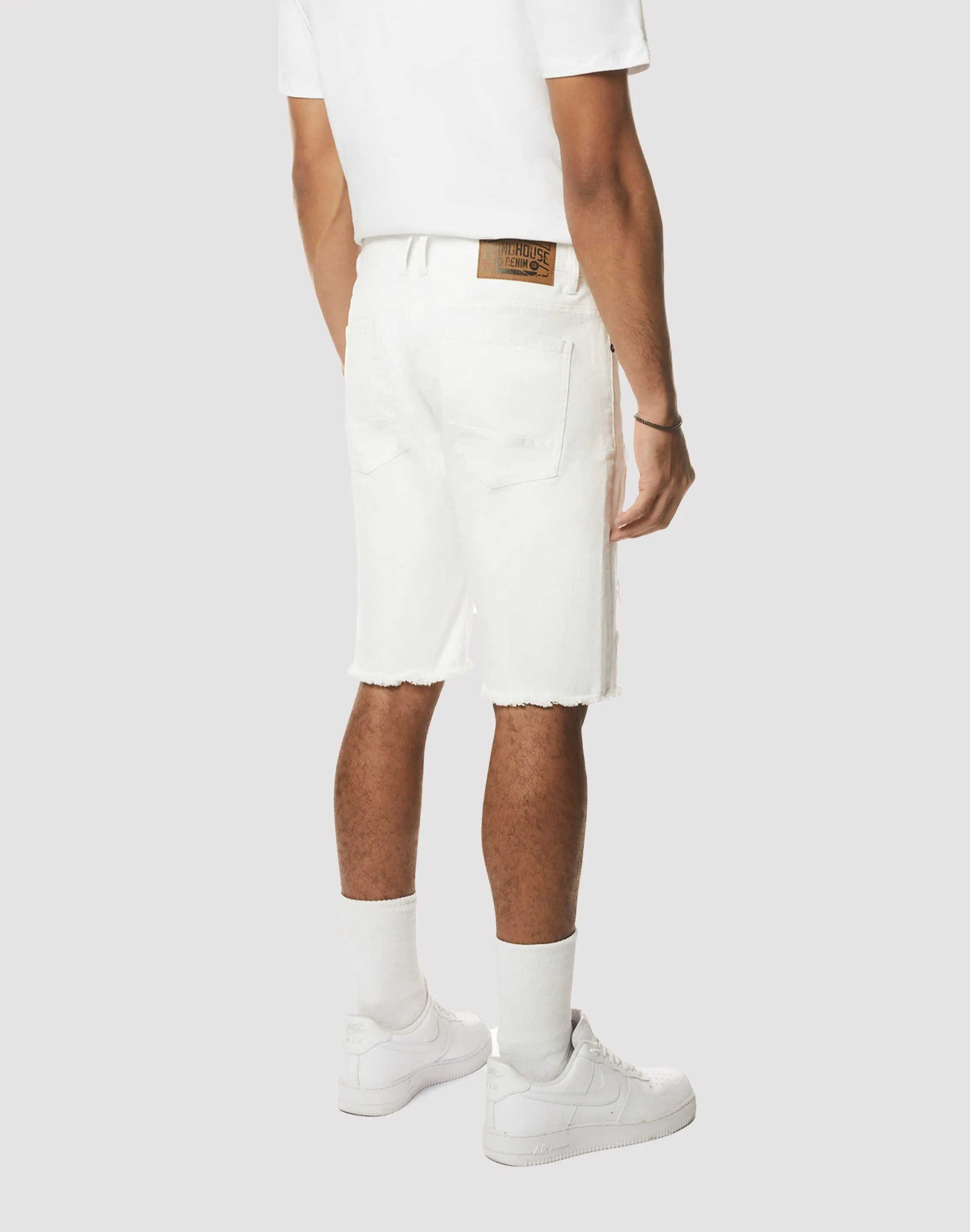 Grindhouse Essential Denim White Shorts