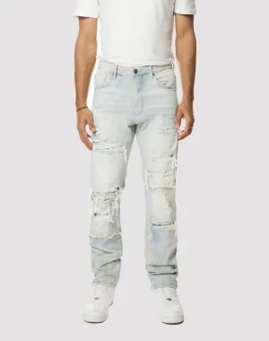 Grindhouse Fray Cut N Sew Straight Fit Denim Jeans