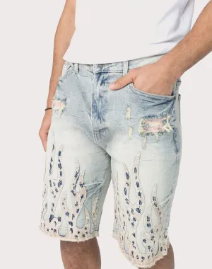Grindhouse Fray Flame Shorts