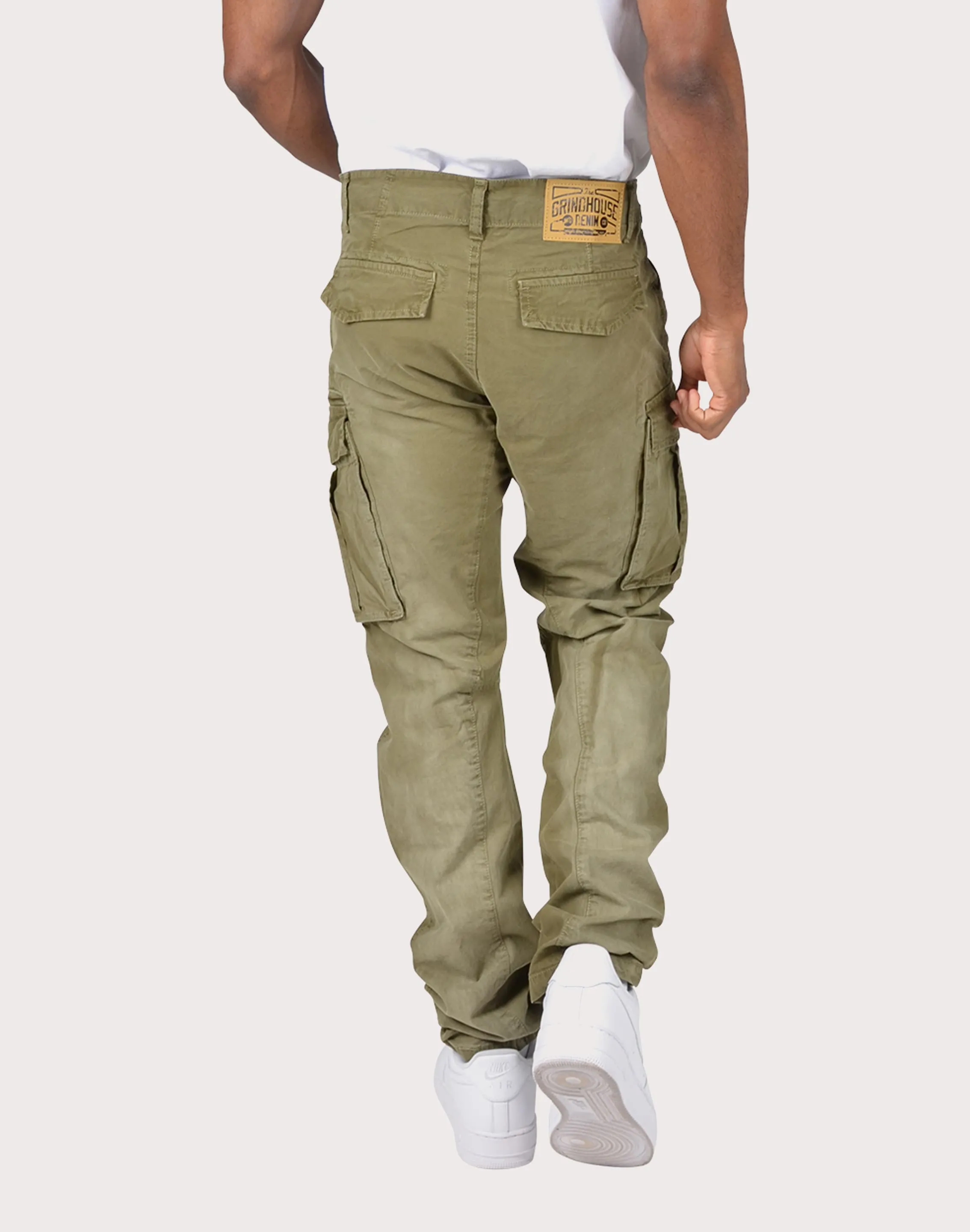 Grindhouse Green Twill Cargo Pocket Pants