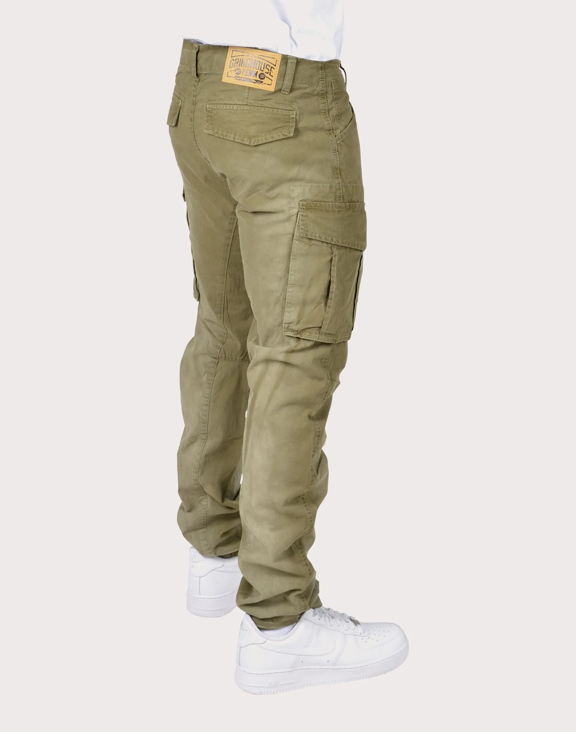 Grindhouse Green Twill Cargo Pocket Pants
