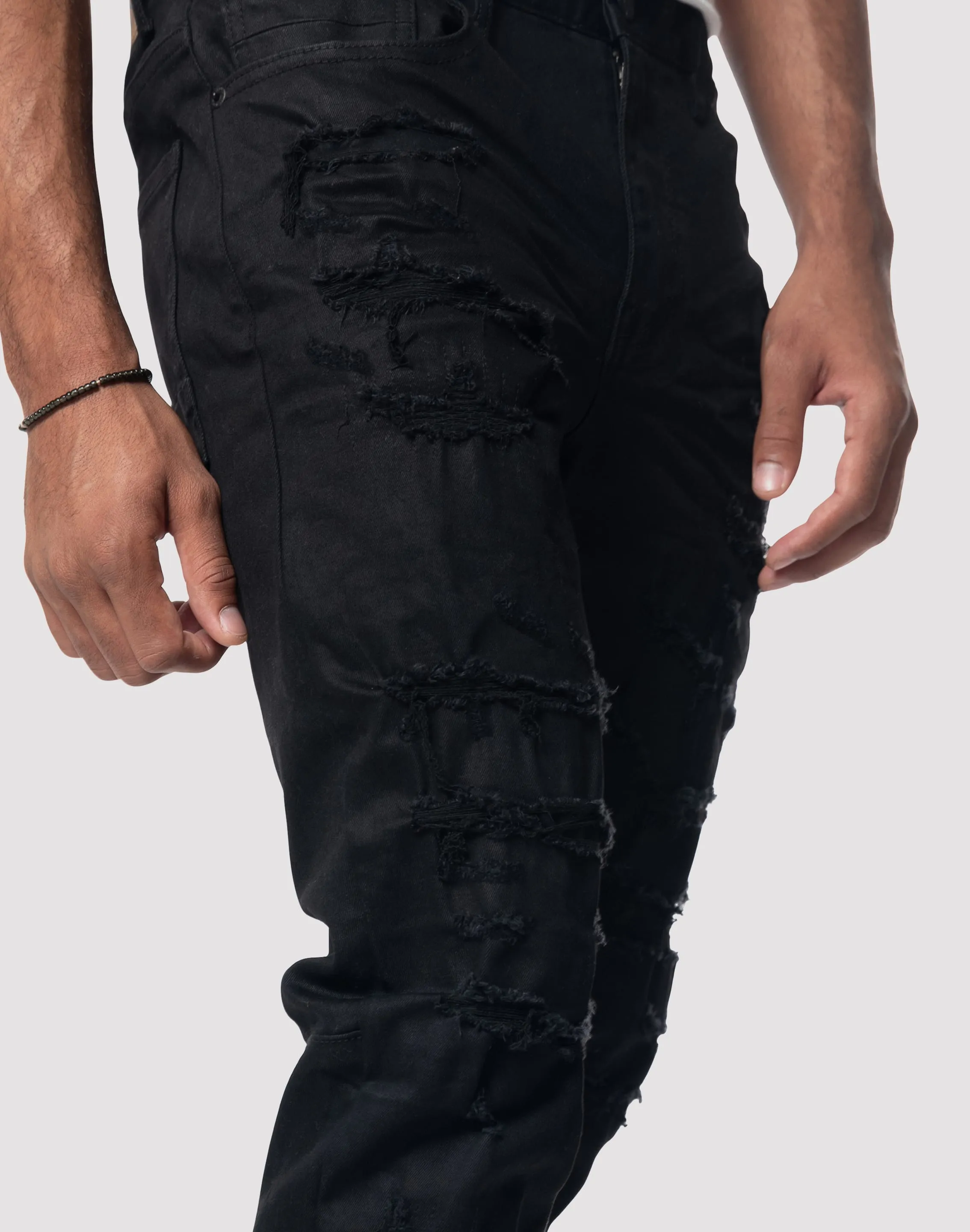 Grindhouse Heavy Rip N Repair Jet Jeans