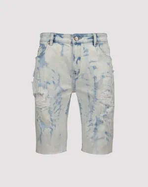 Grindhouse Ice Wash Ripped Denim Shorts