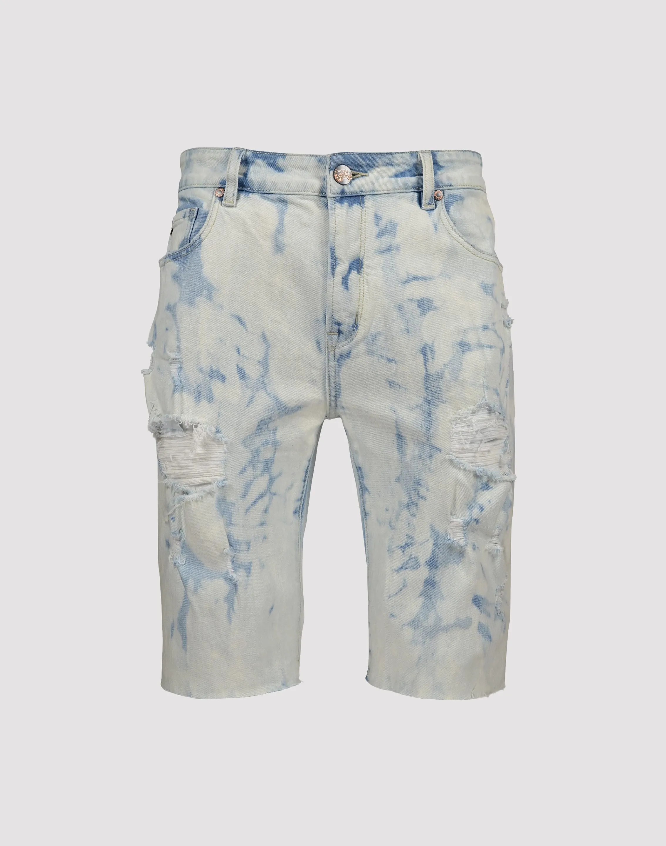 Grindhouse Ice Wash Ripped Denim Shorts
