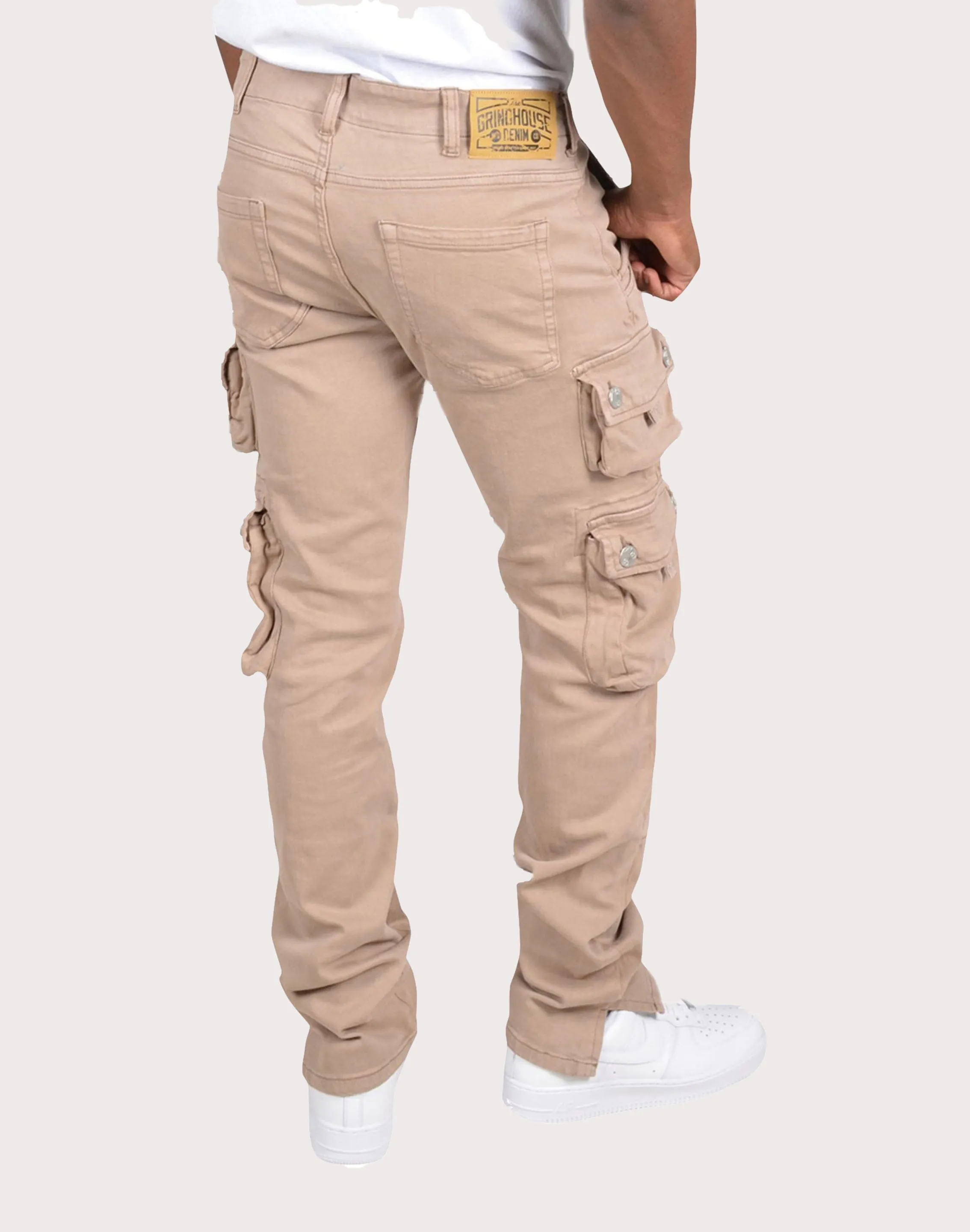 Grindhouse Khaki Multi Cargo Pocket Pants