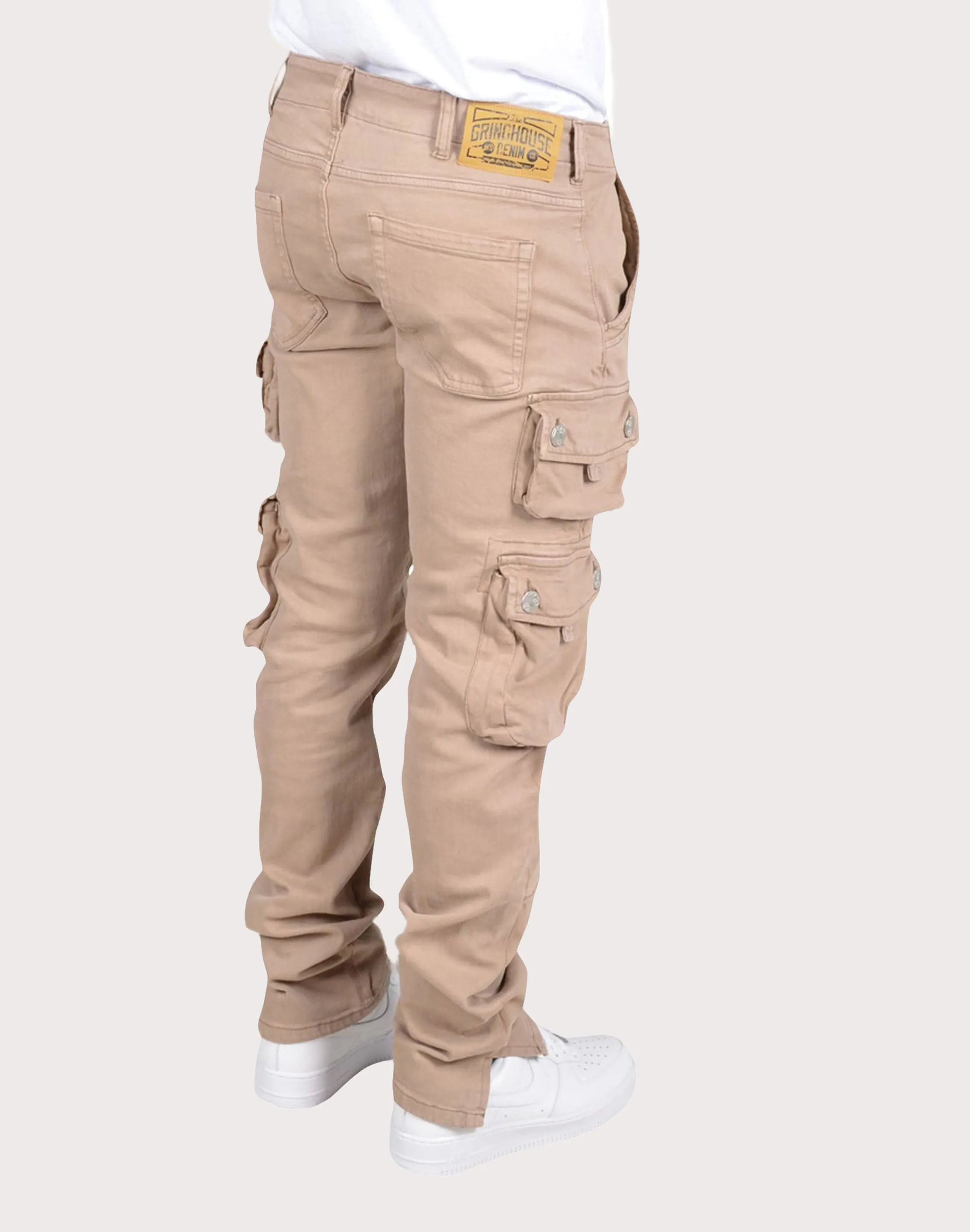 Grindhouse Khaki Multi Cargo Pocket Pants