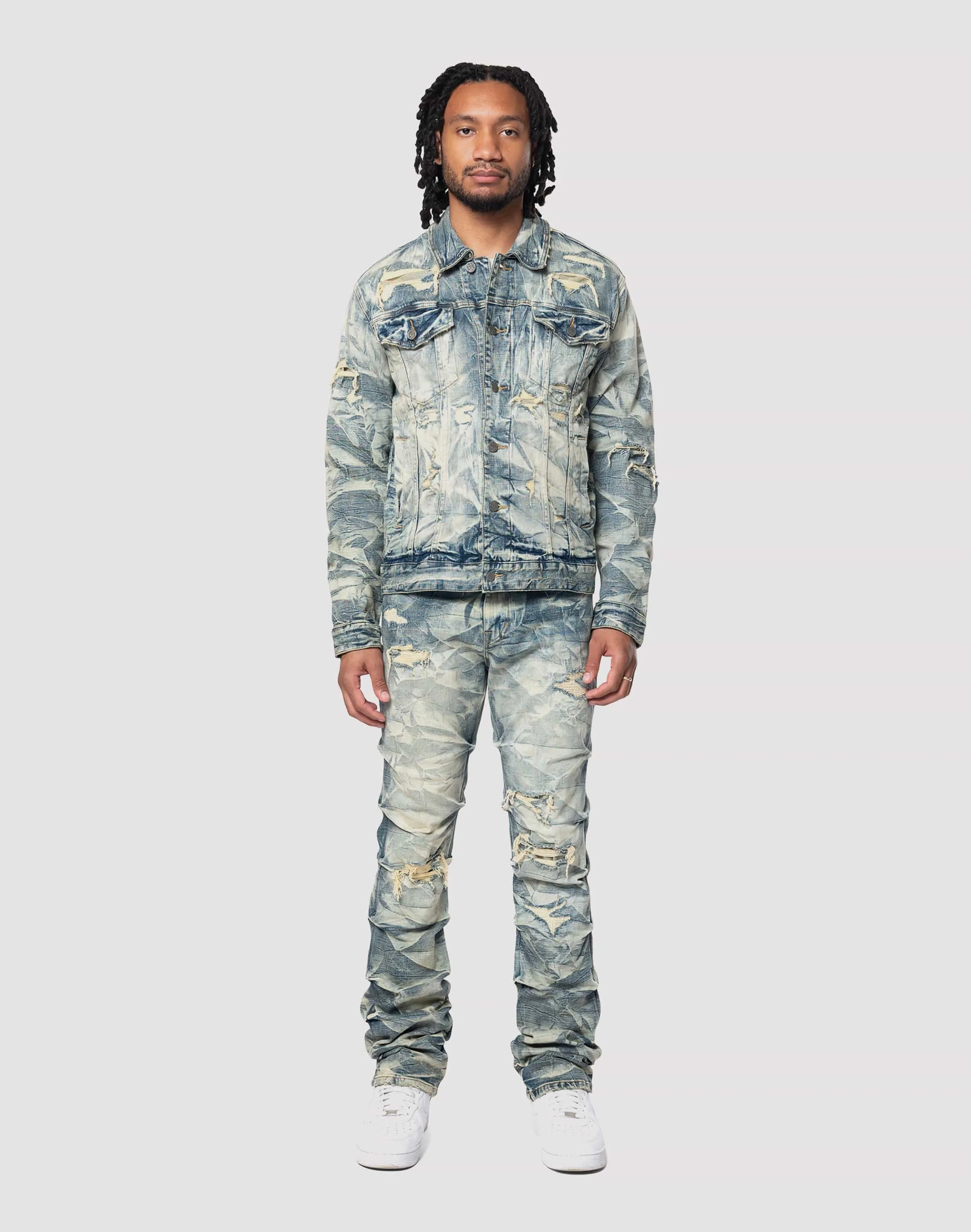 Grindhouse Lightning Effect Denim Jacket