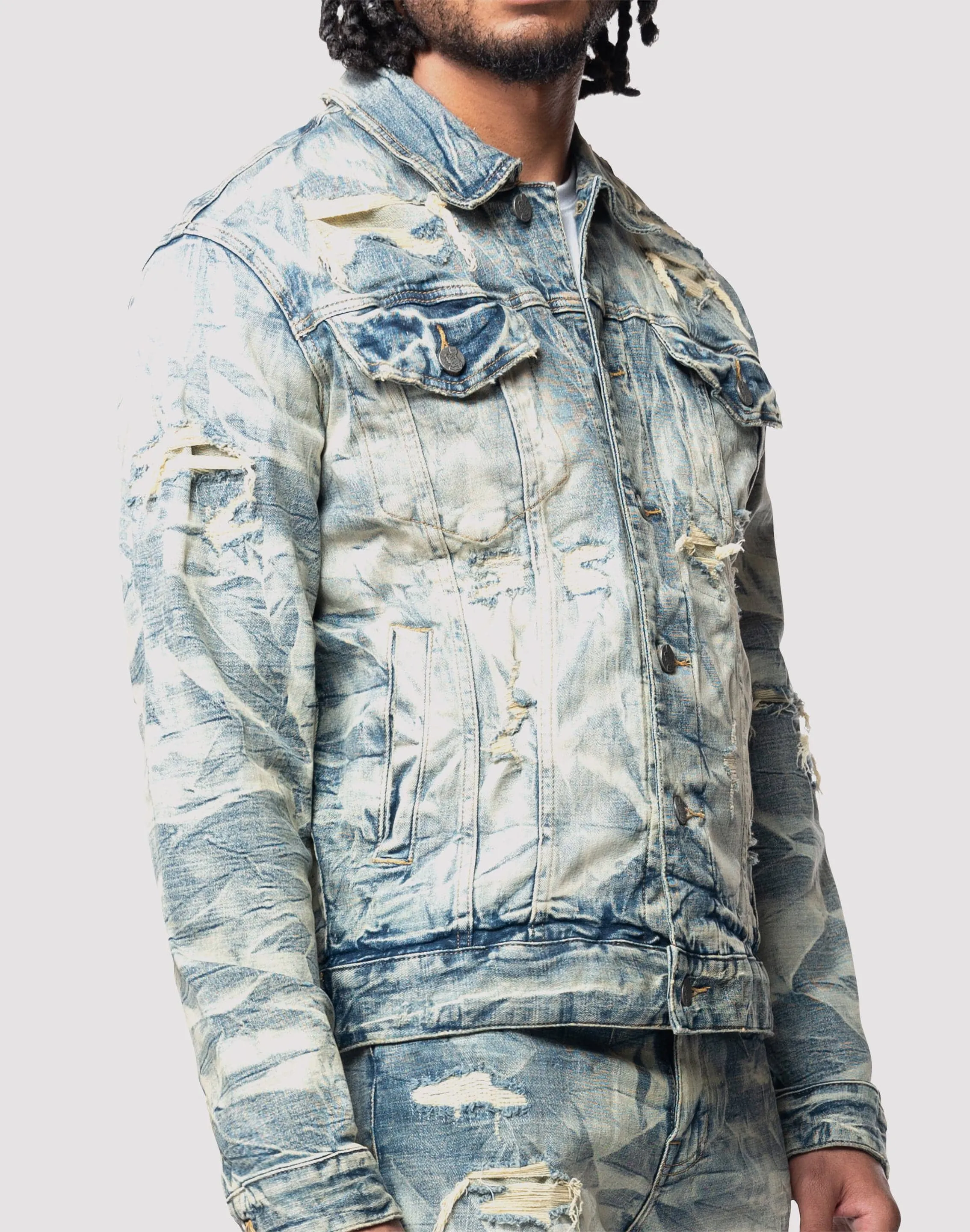 Grindhouse Lightning Effect Denim Jacket