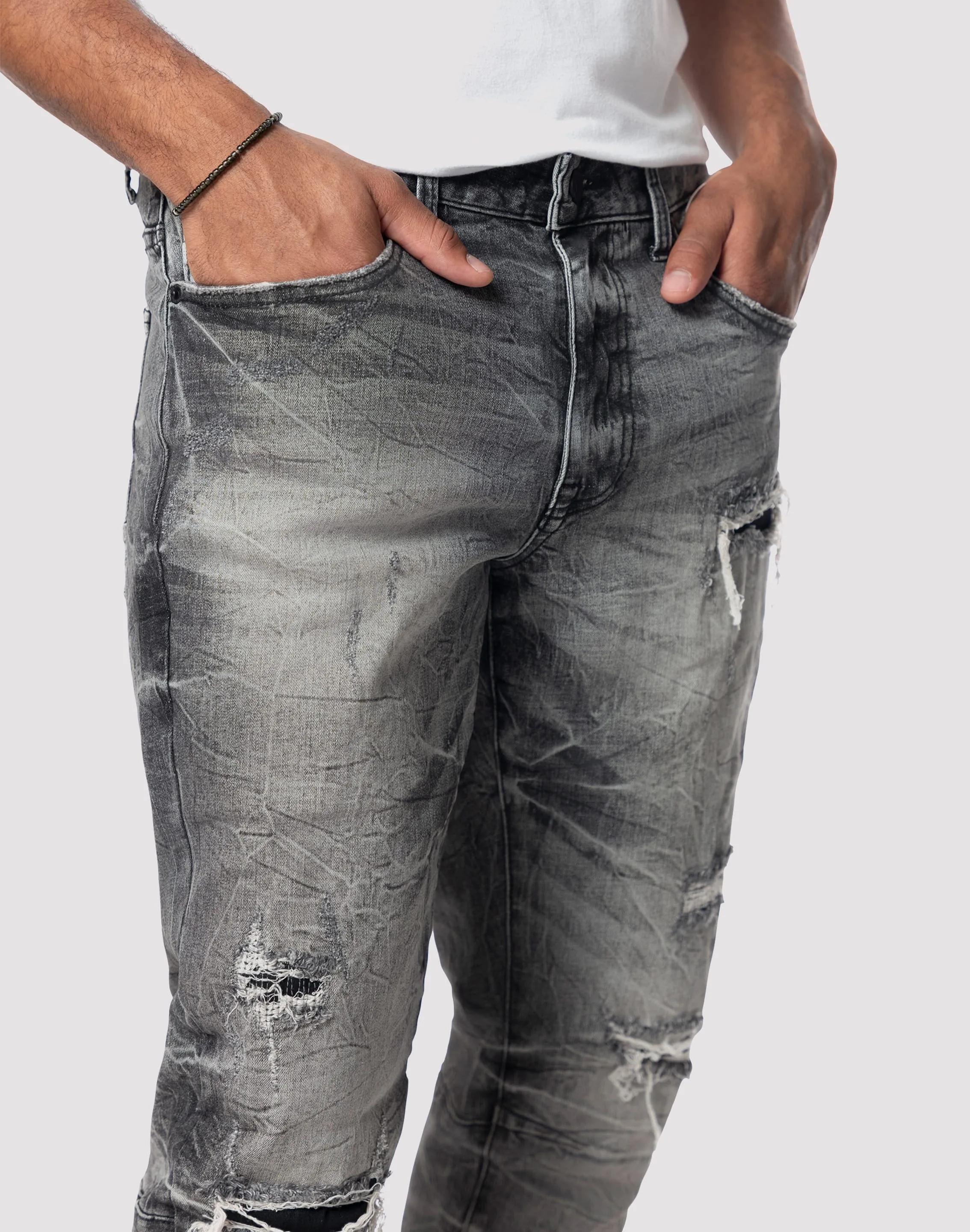 Grindhouse Lightning Effect Slim Fit Eris Jean