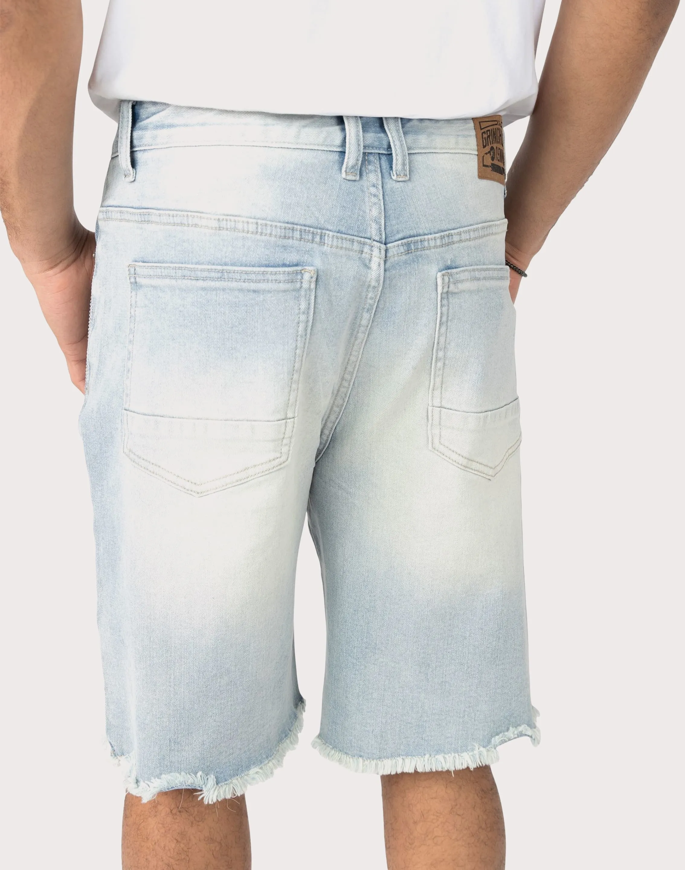 Grindhouse Lucent Blue Rhinestone Denim Shorts