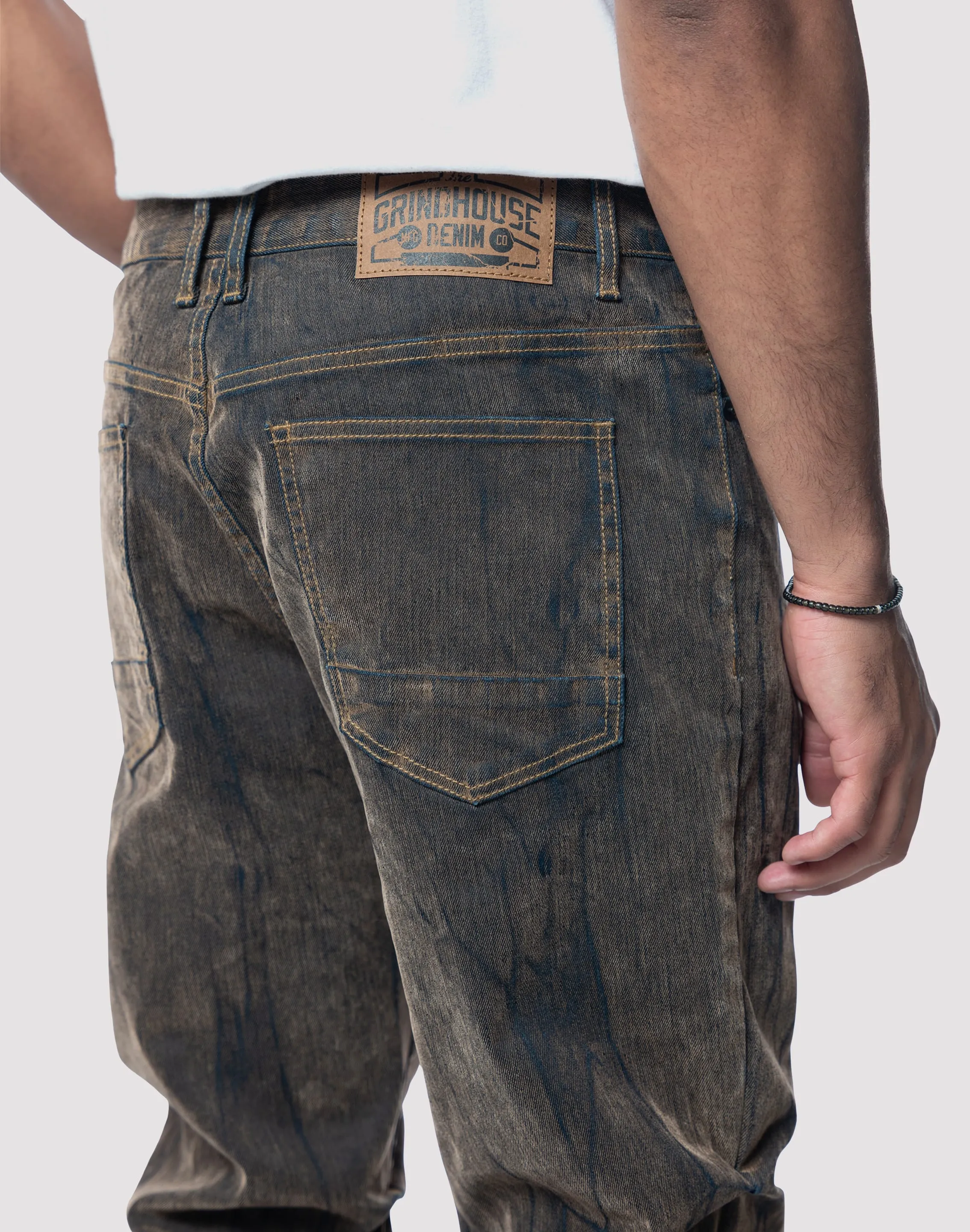 Grindhouse Merino Flocked Rust Jeans