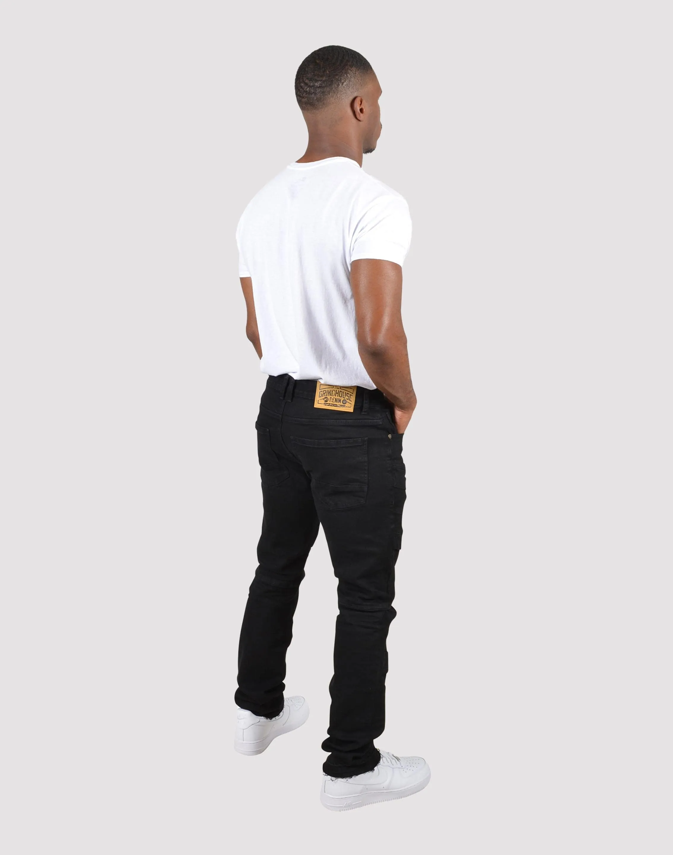 Grindhouse Multi Seam Ripped Denim Black Jeans