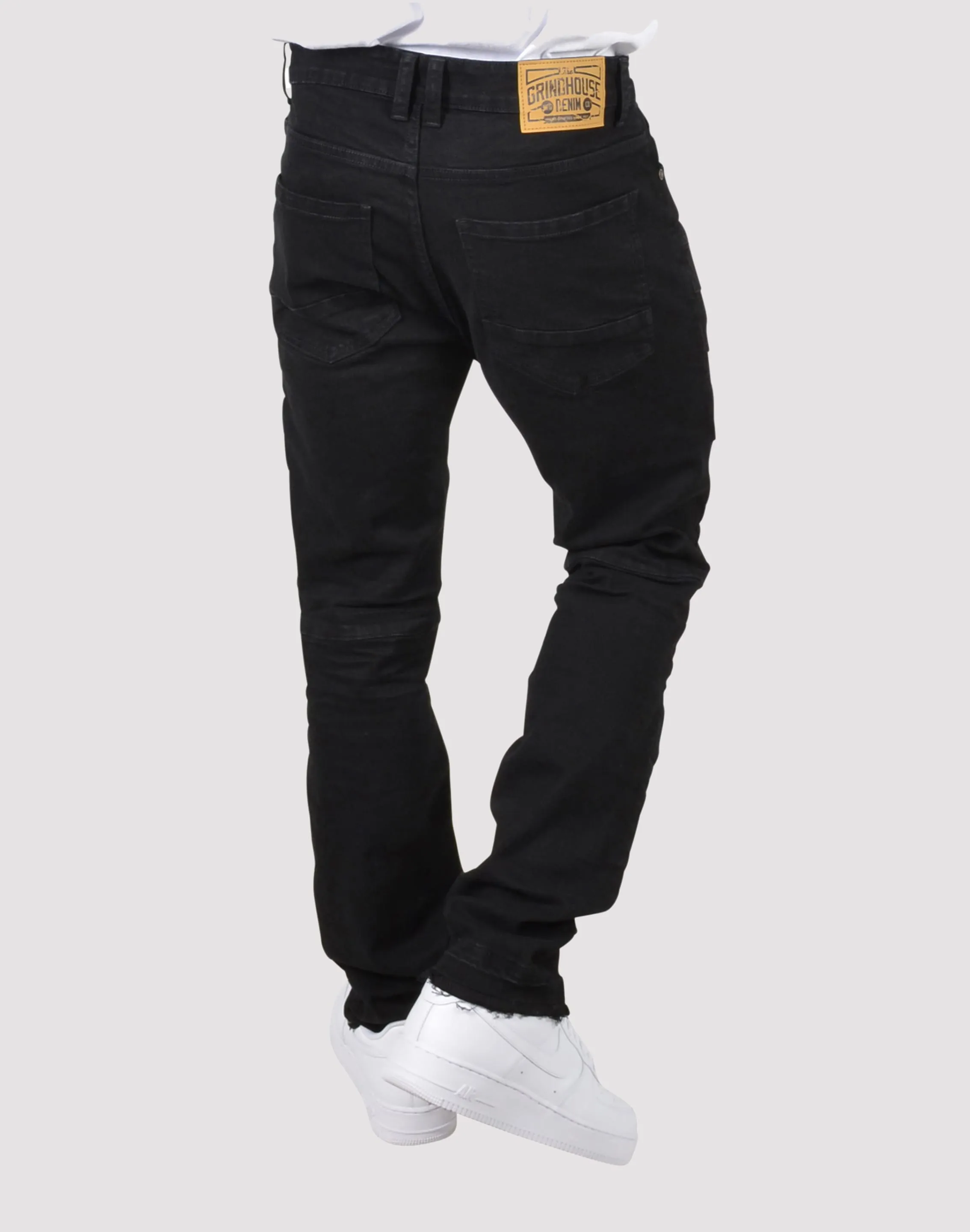 Grindhouse Multi Seam Ripped Denim Black Jeans