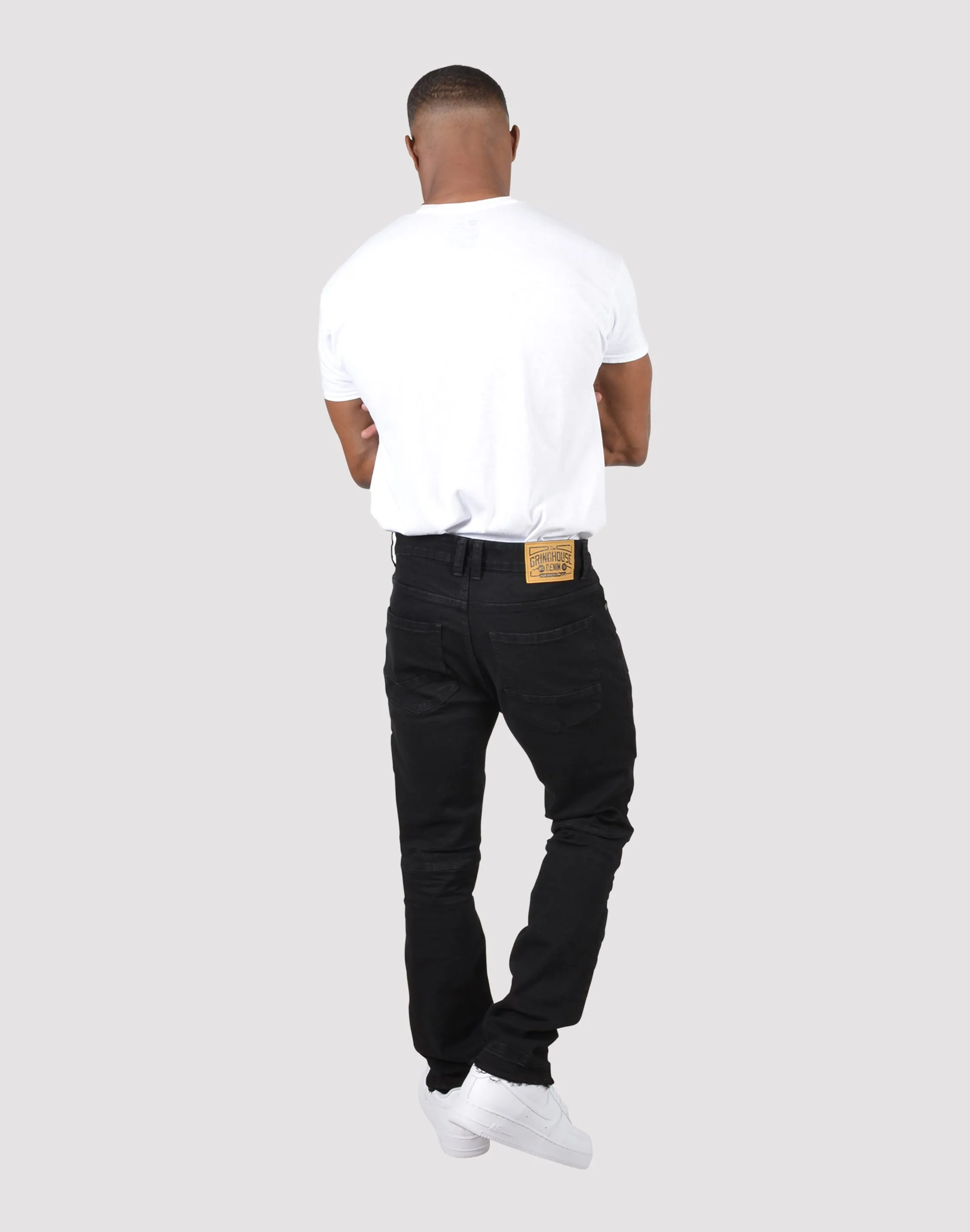 Grindhouse Multi Seam Ripped Denim Black Jeans