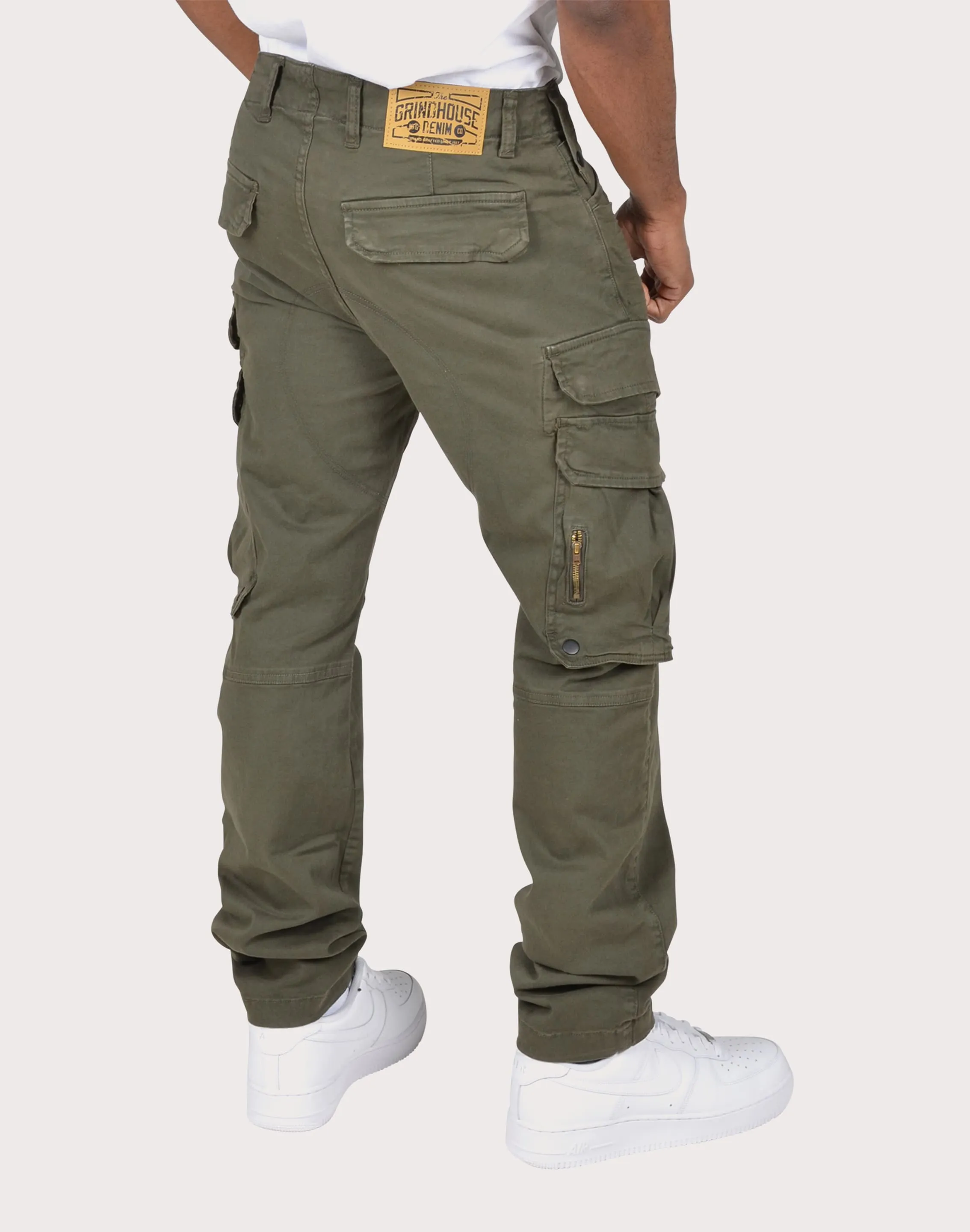 Grindhouse Olive Twill Cargo Pocket Pants