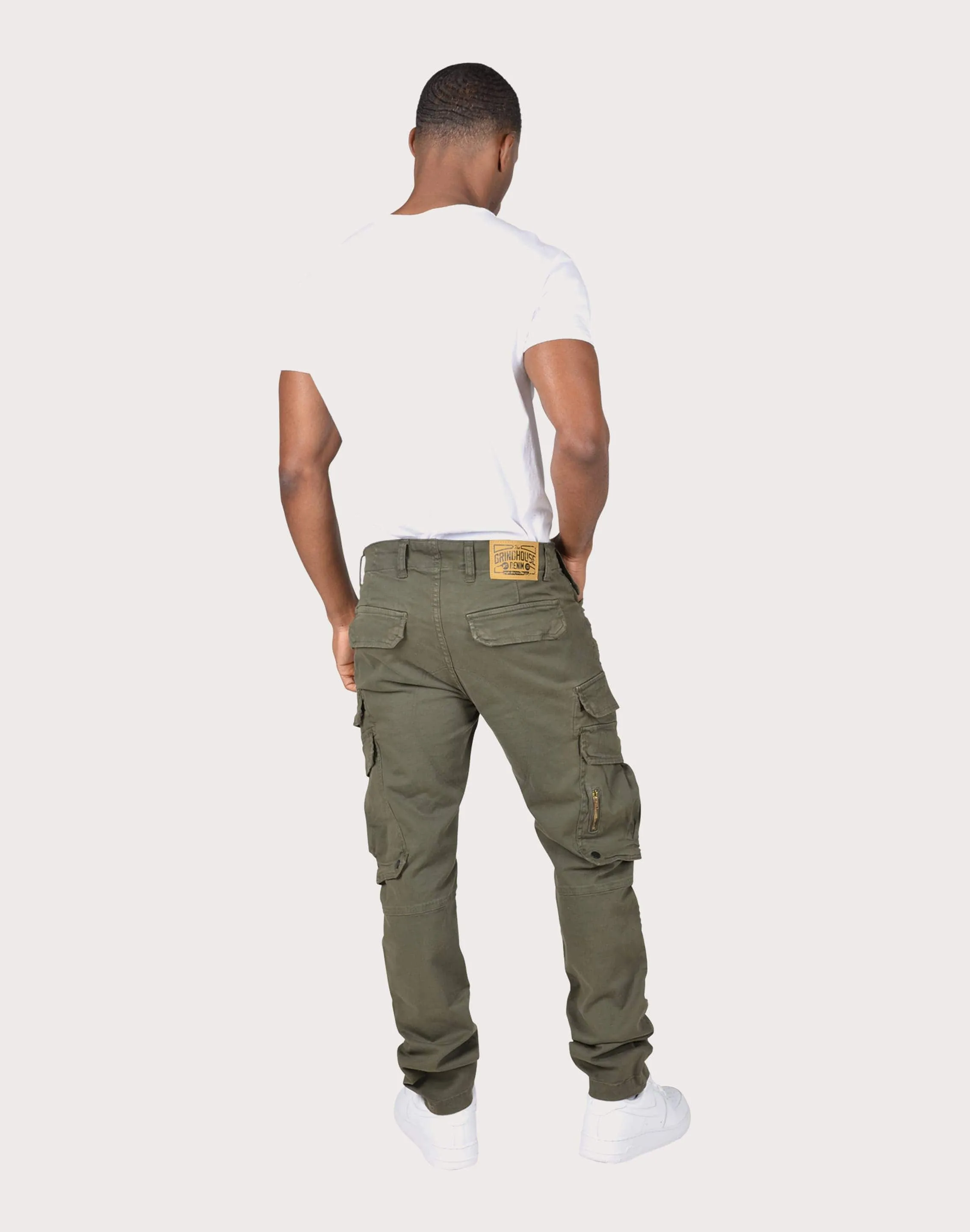 Grindhouse Olive Twill Cargo Pocket Pants