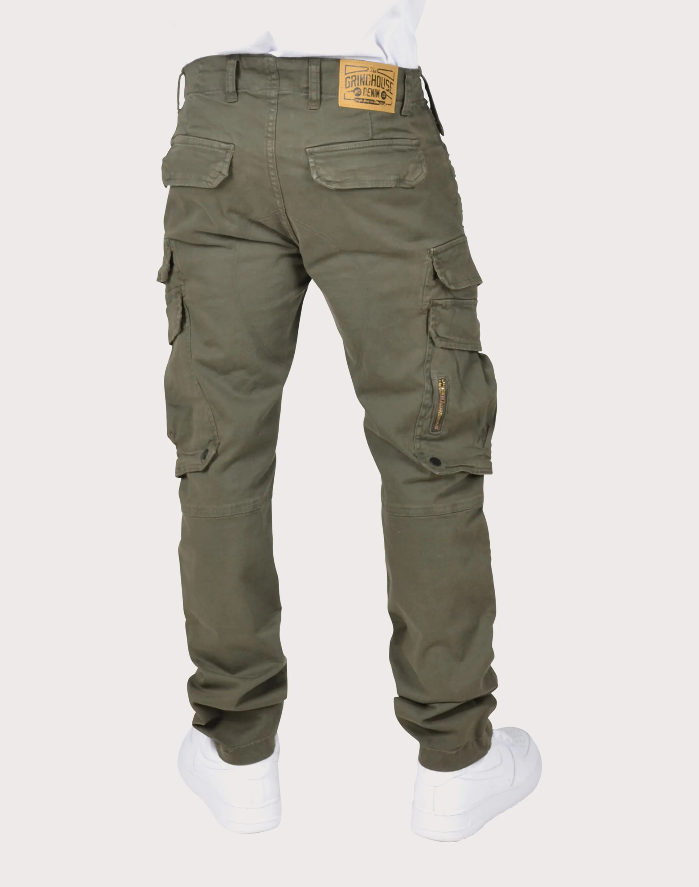 Grindhouse Olive Twill Cargo Pocket Pants