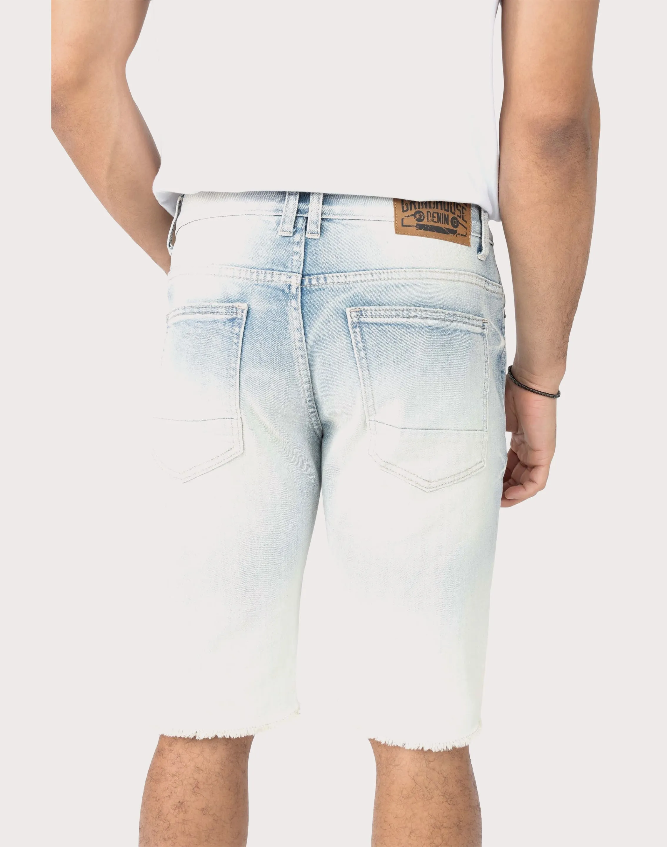 Grindhouse Ombre Blue Distressed Shorts