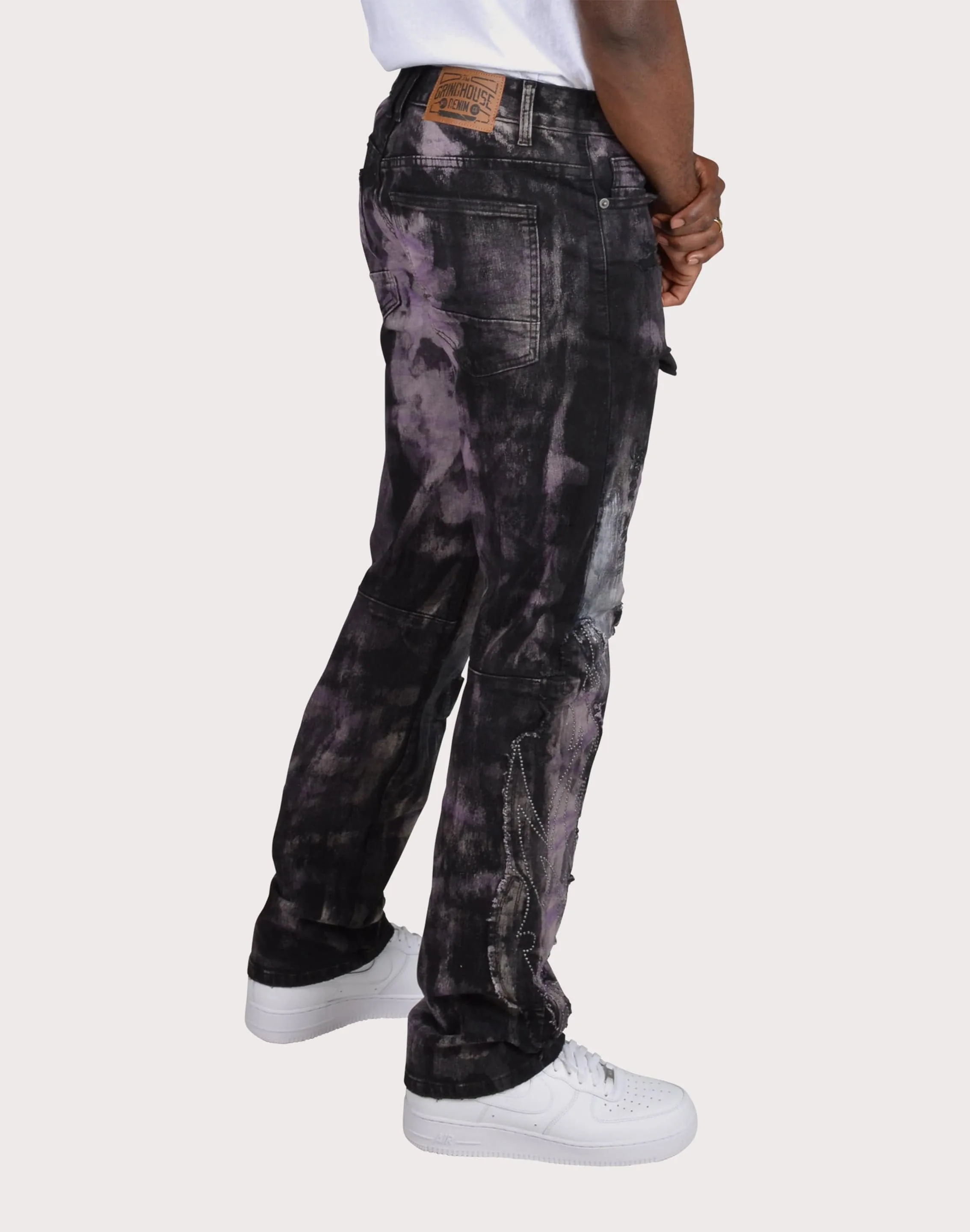 Grindhouse Prism Violet Flared Overdye Denim Pants