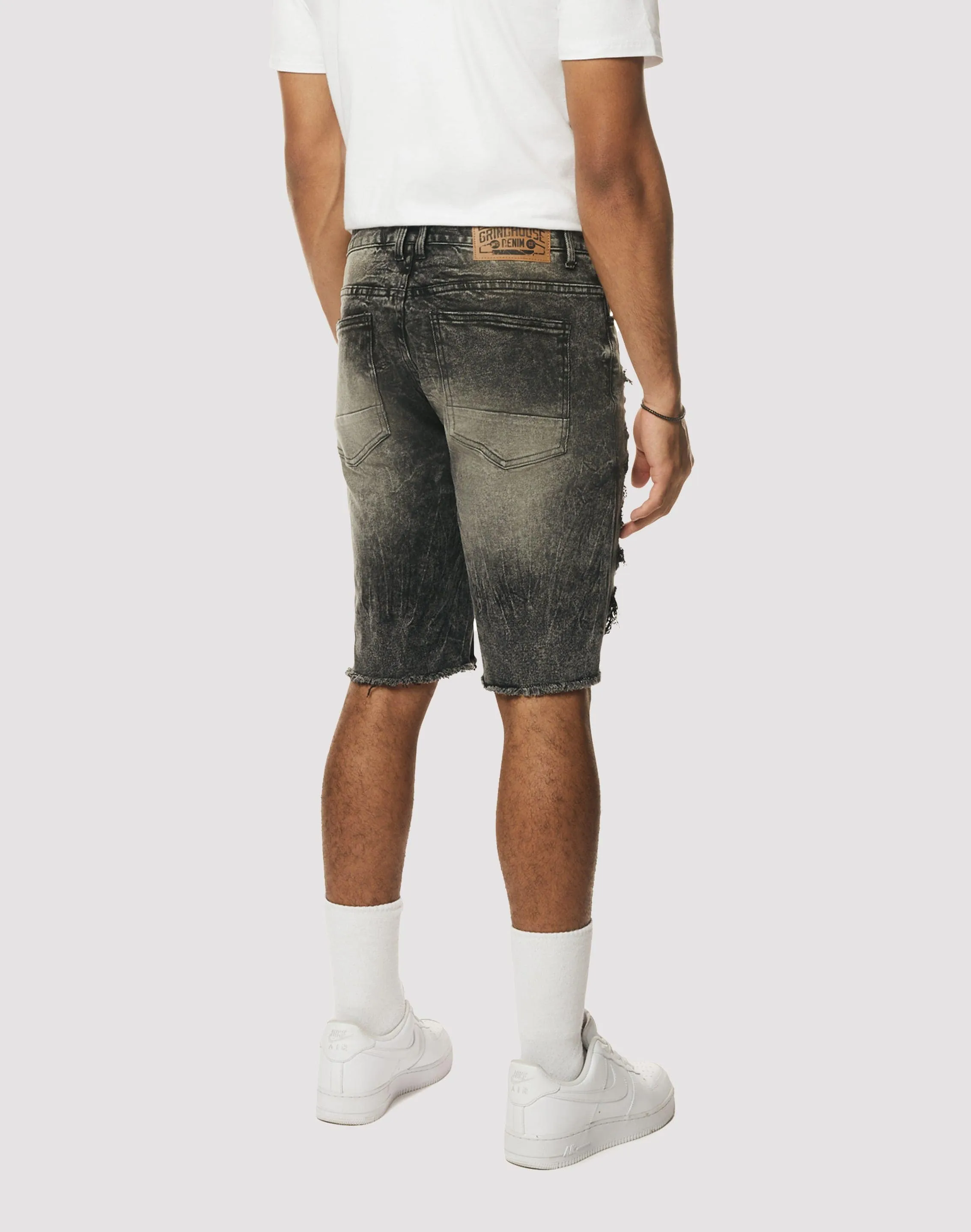 Grindhouse Rip N Repair Bali Denim Grey Shorts