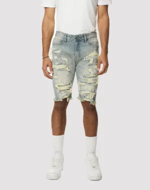Grindhouse Rip N Repair Seville Denim Blue Shorts