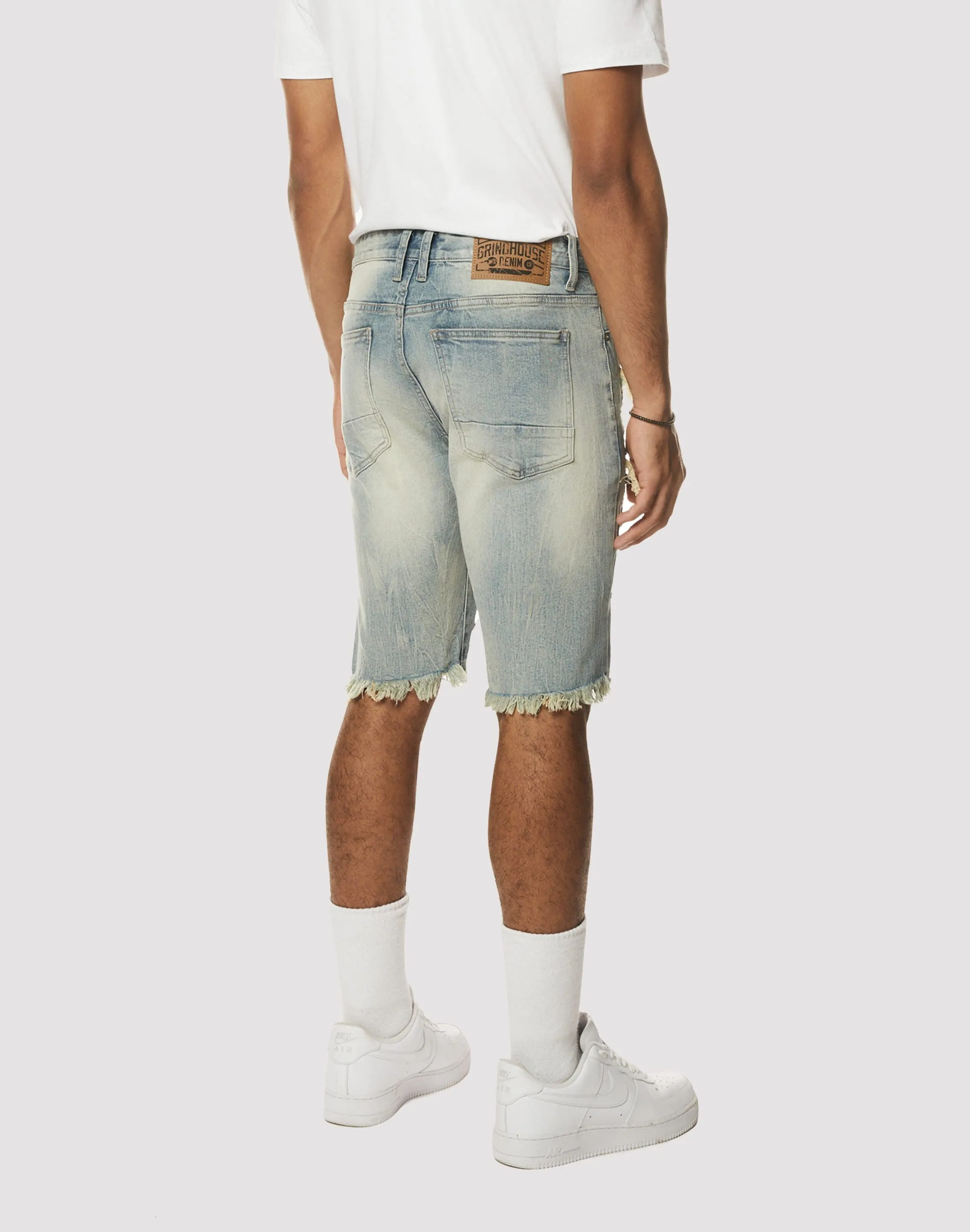 Grindhouse Rip N Repair Seville Denim Blue Shorts