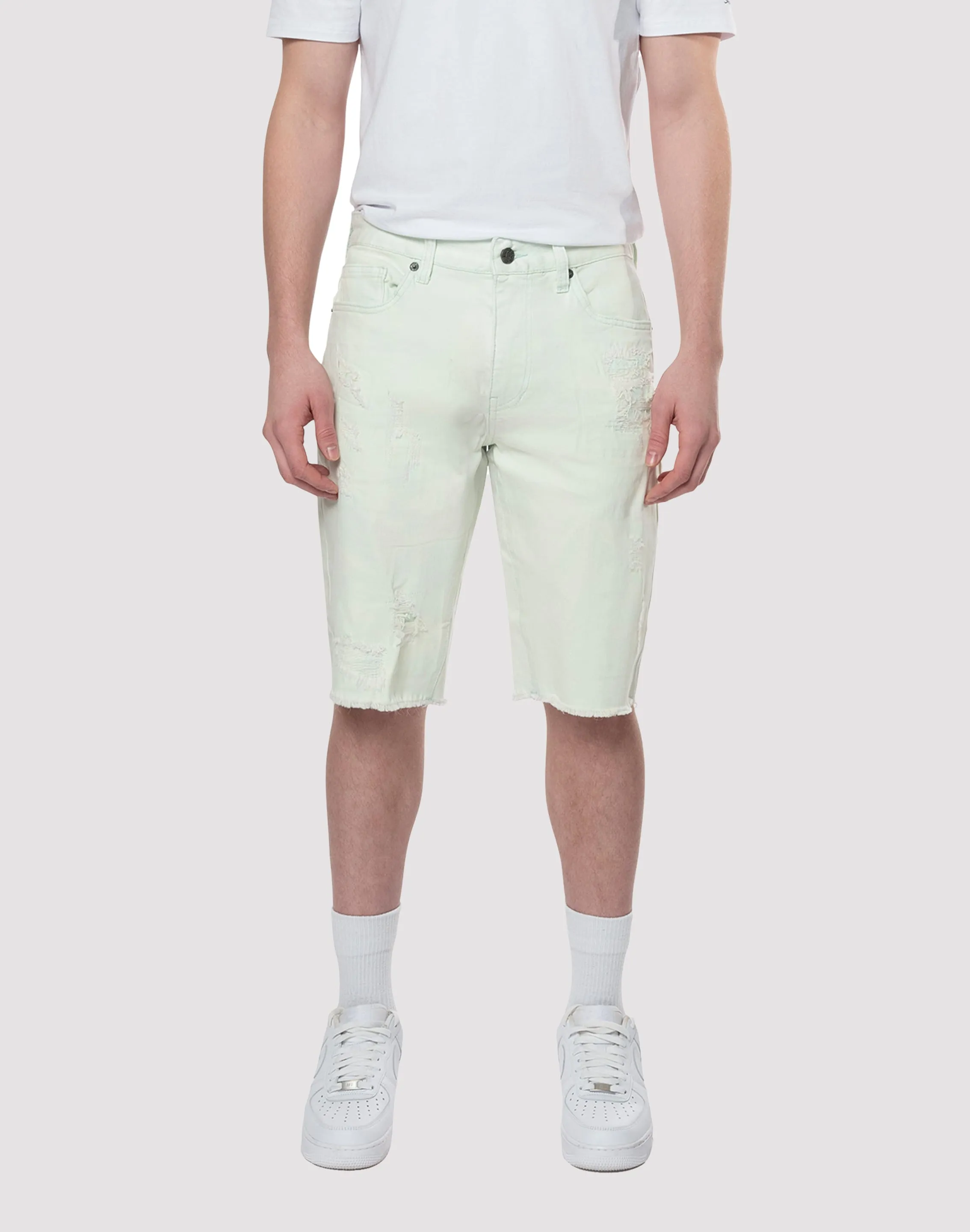 Grindhouse Rip N Tear Aqua Denim Shorts