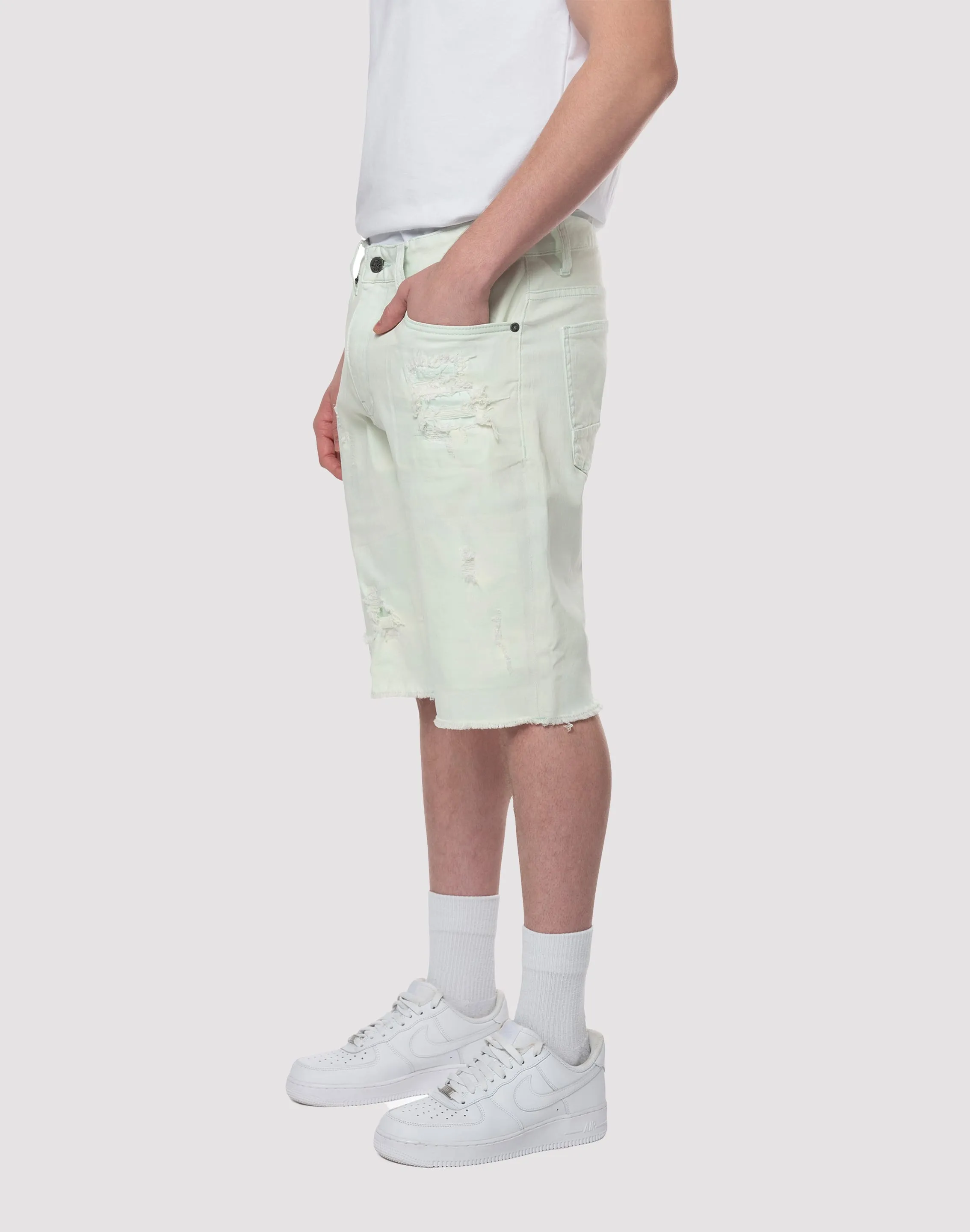 Grindhouse Rip N Tear Aqua Denim Shorts