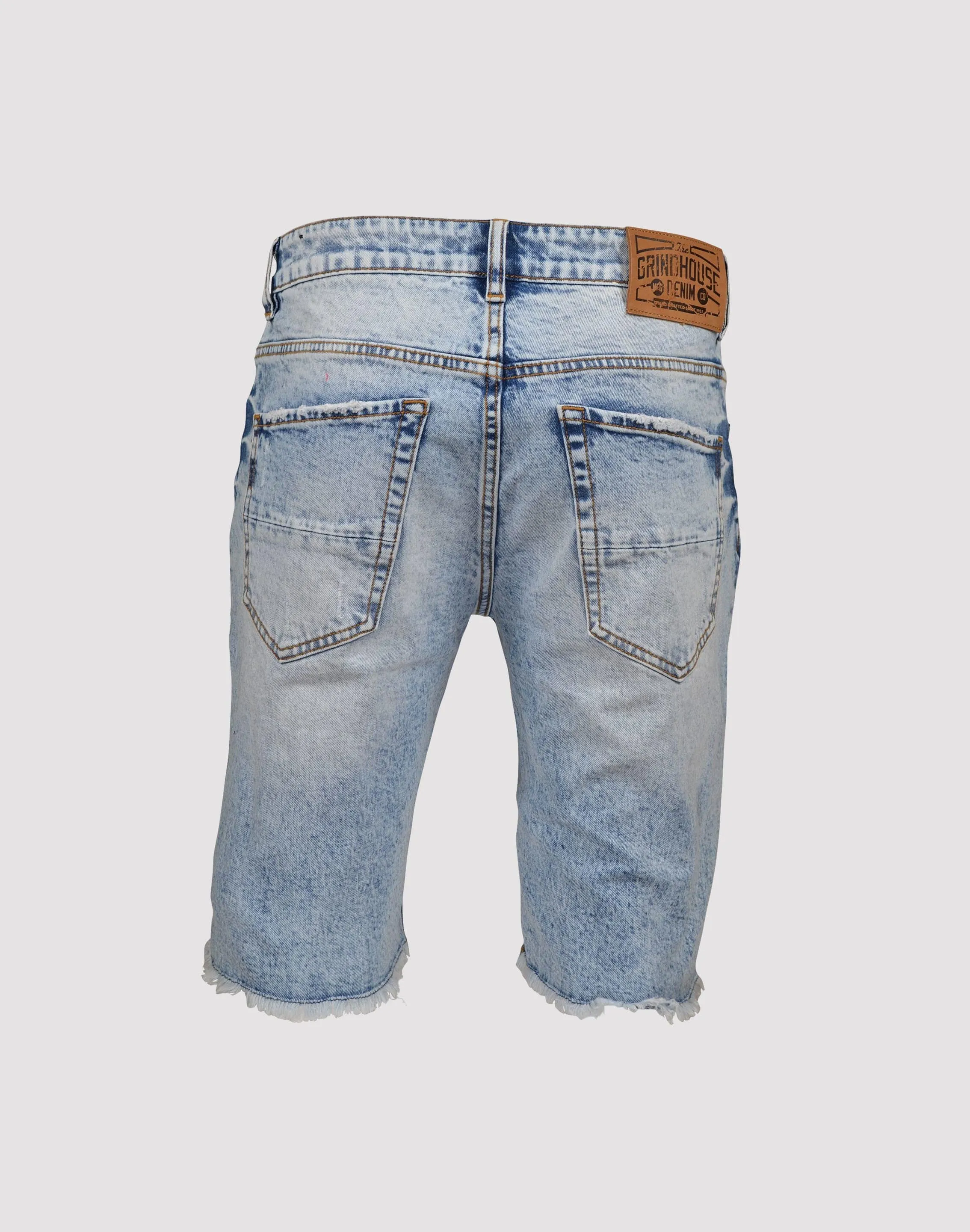 Grindhouse Rip N Tear Blue Denim Shorts