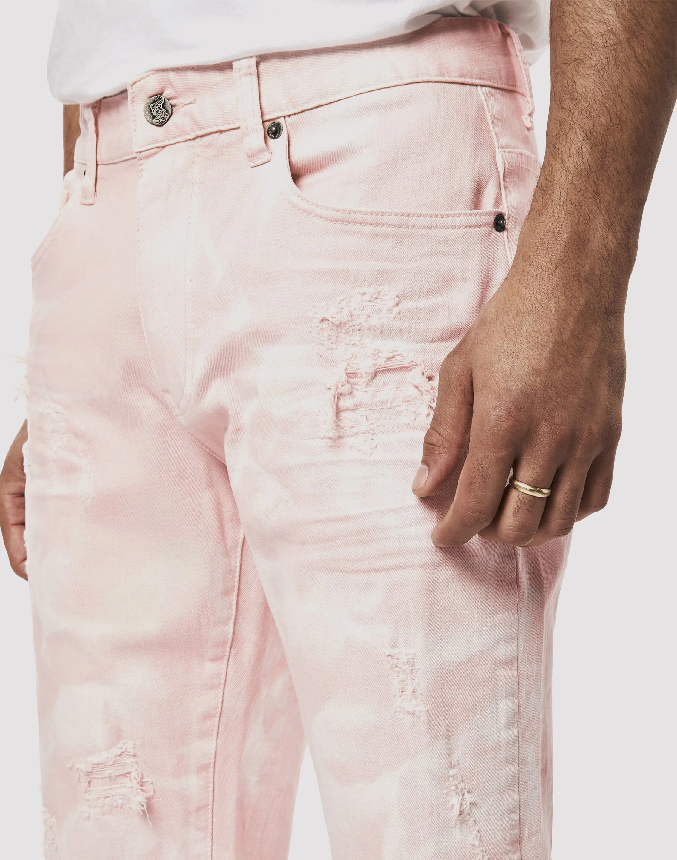 Grindhouse Rip N Tear Pink Denim Shorts