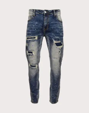 Grindhouse Rips With Backing Slim Fit Jeans