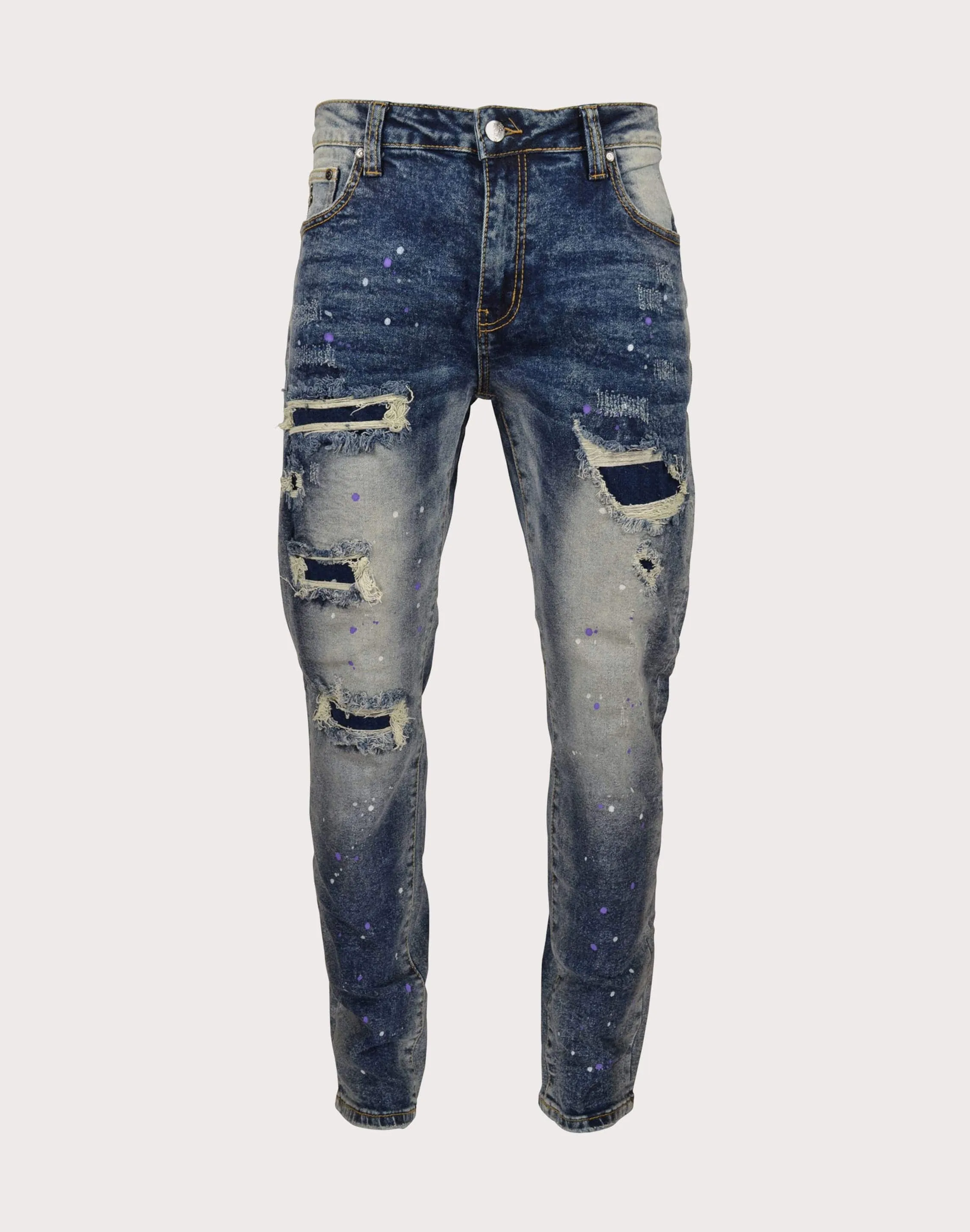 Grindhouse Rips With Backing Slim Fit Jeans