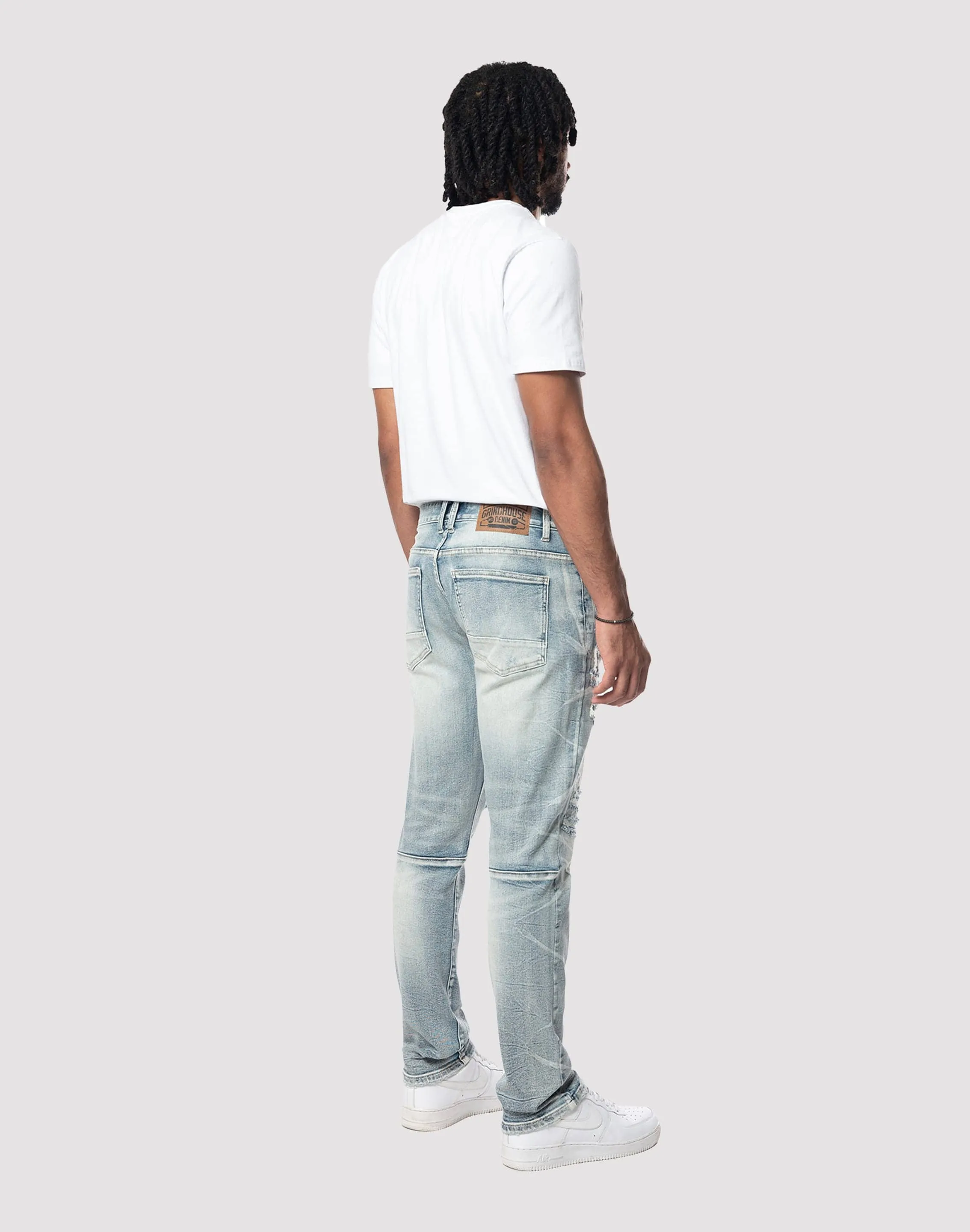 Grindhouse Side Streaked Slim Fit Maxwell Blue Jean