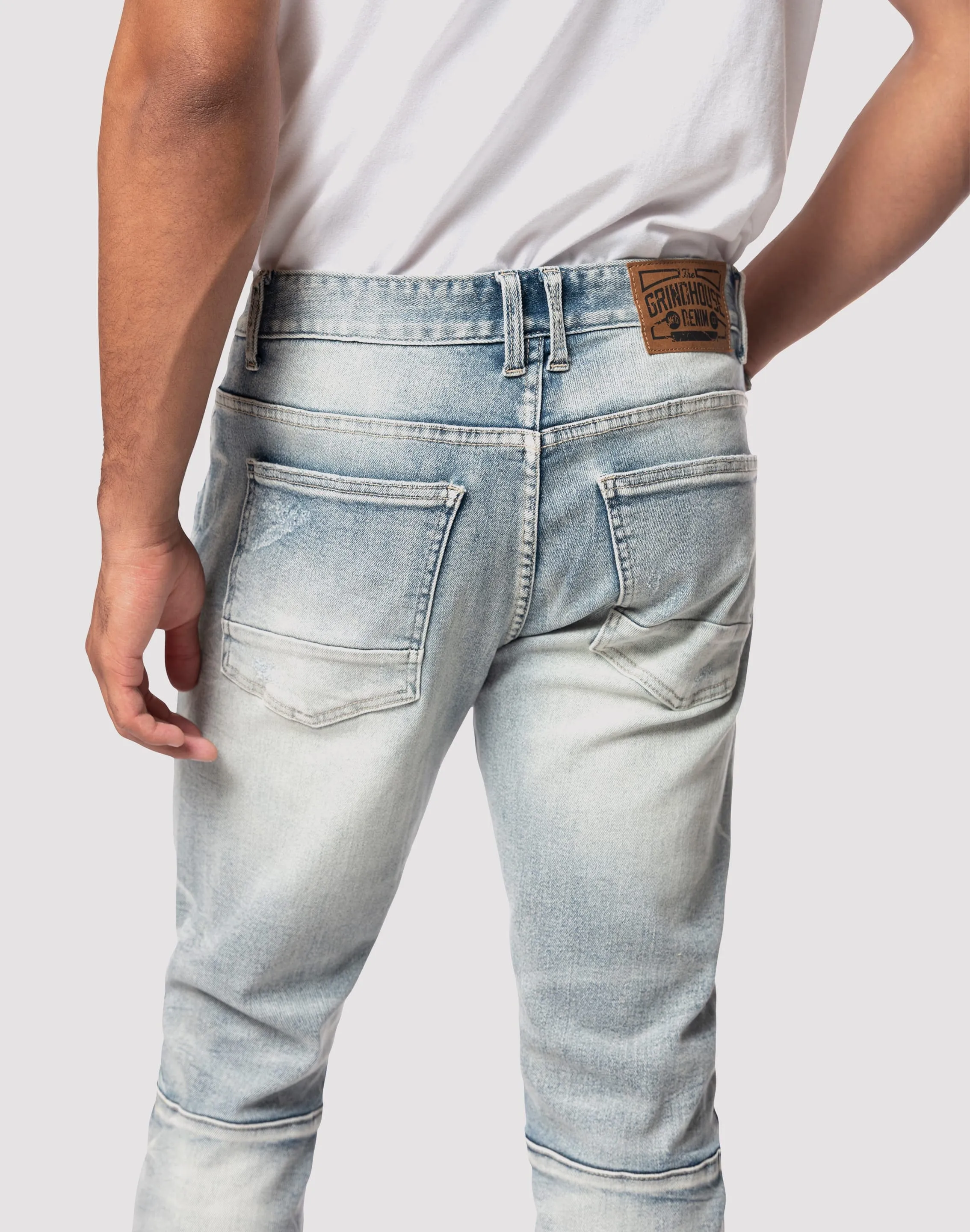Grindhouse Side Streaked Slim Fit Maxwell Blue Jean