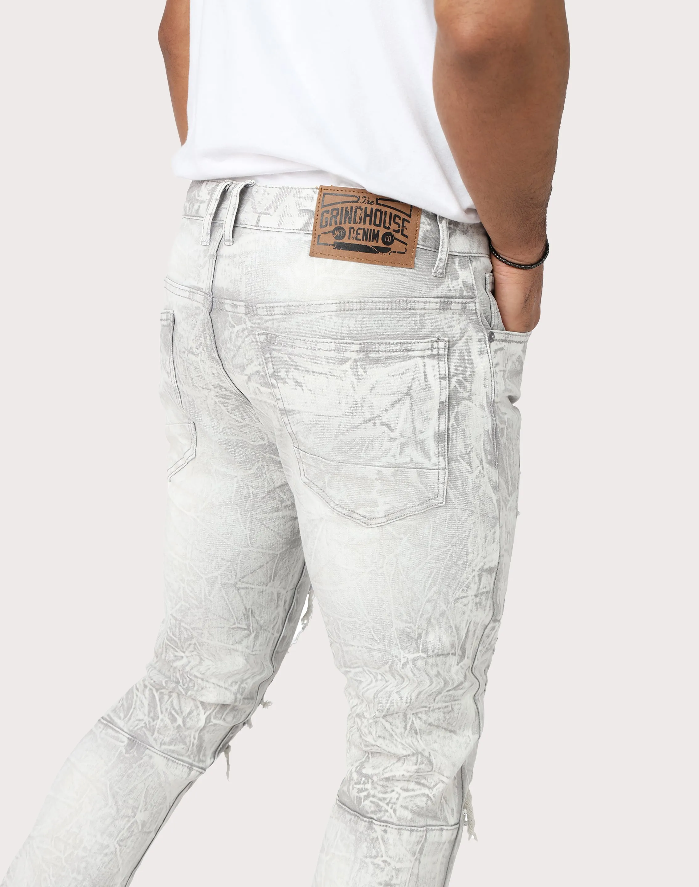 Grindhouse Slim Fit Mineral Wash Opal Grey Denim Jeans