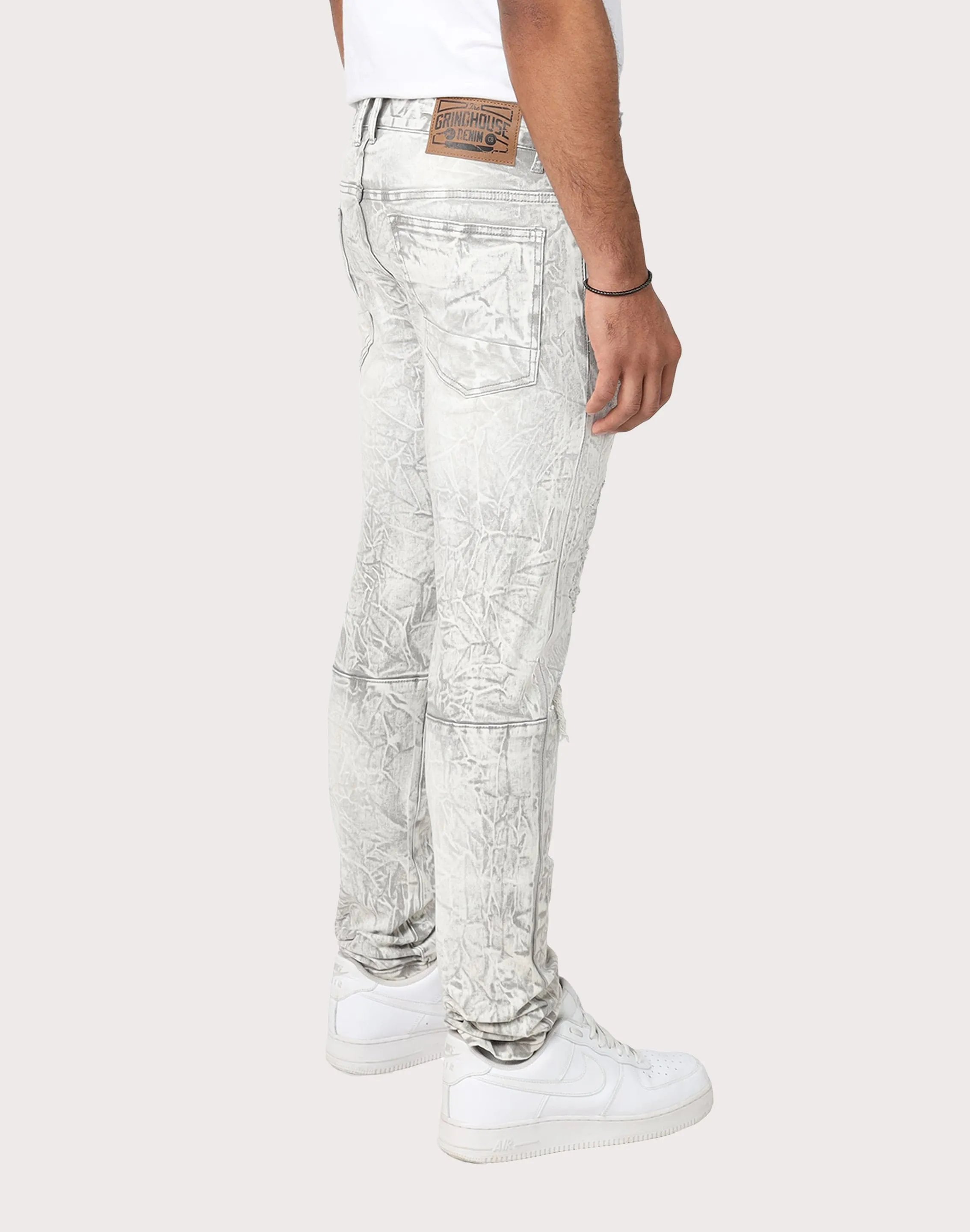 Grindhouse Slim Fit Mineral Wash Opal Grey Denim Jeans